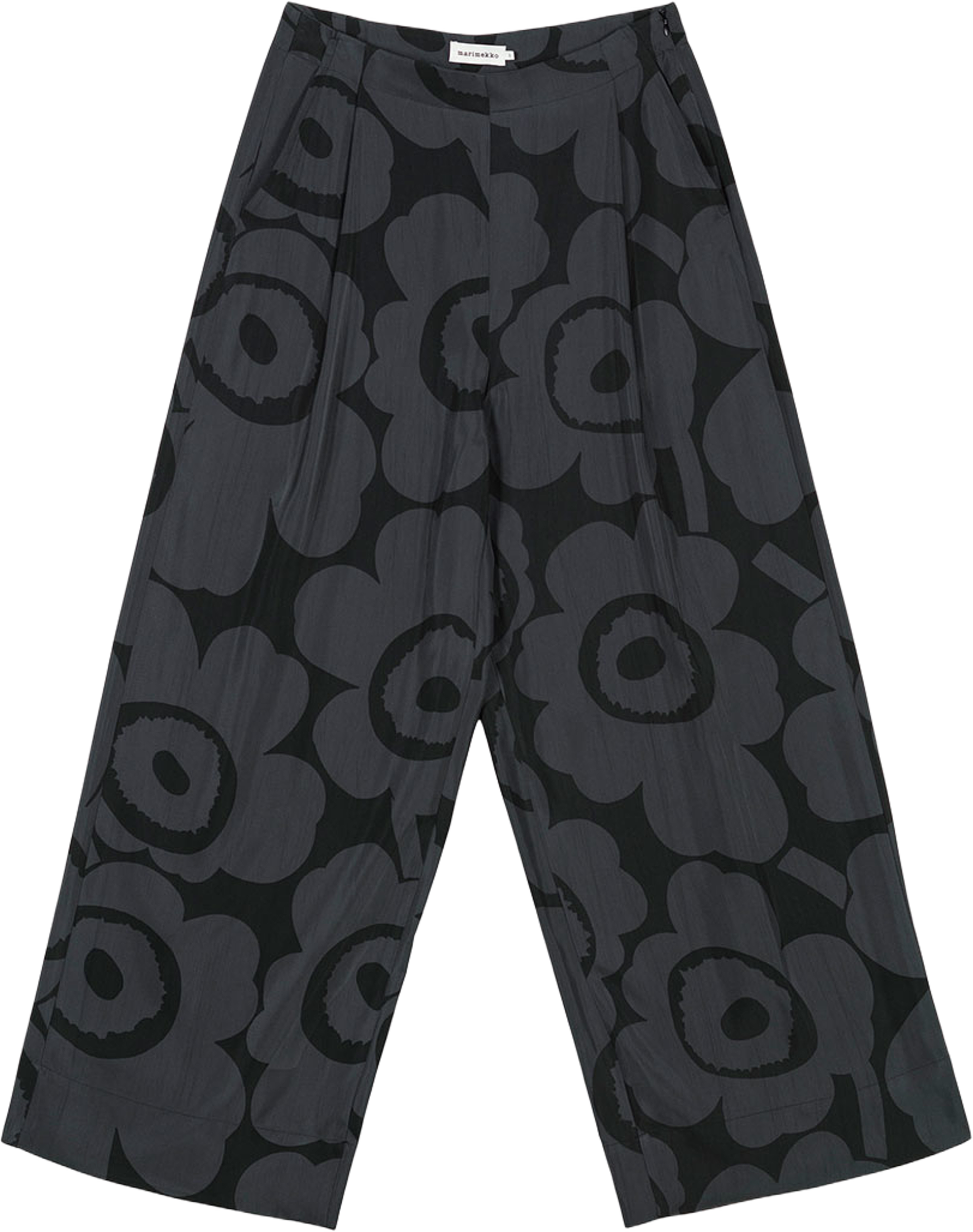 Nähtävyys Unikko Trousers, från Marimekko, i färgen Black, Dark Grey. Klicka för att öppna bilden i stort format