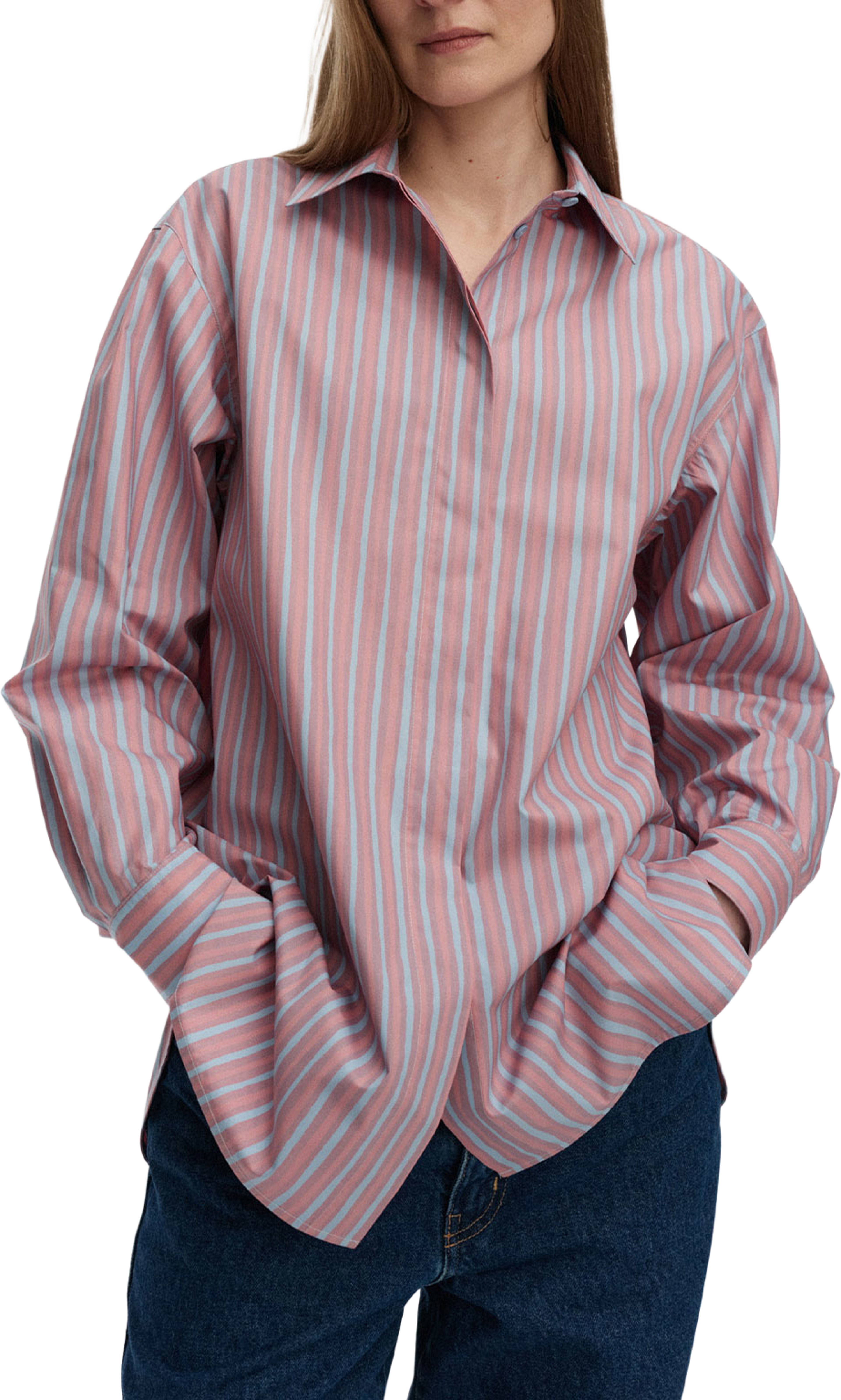 Ruoste Piccolo Shirt, från Marimekko, i färgen Light Pink, Light Blue. Klicka för att öppna bilden i stort format