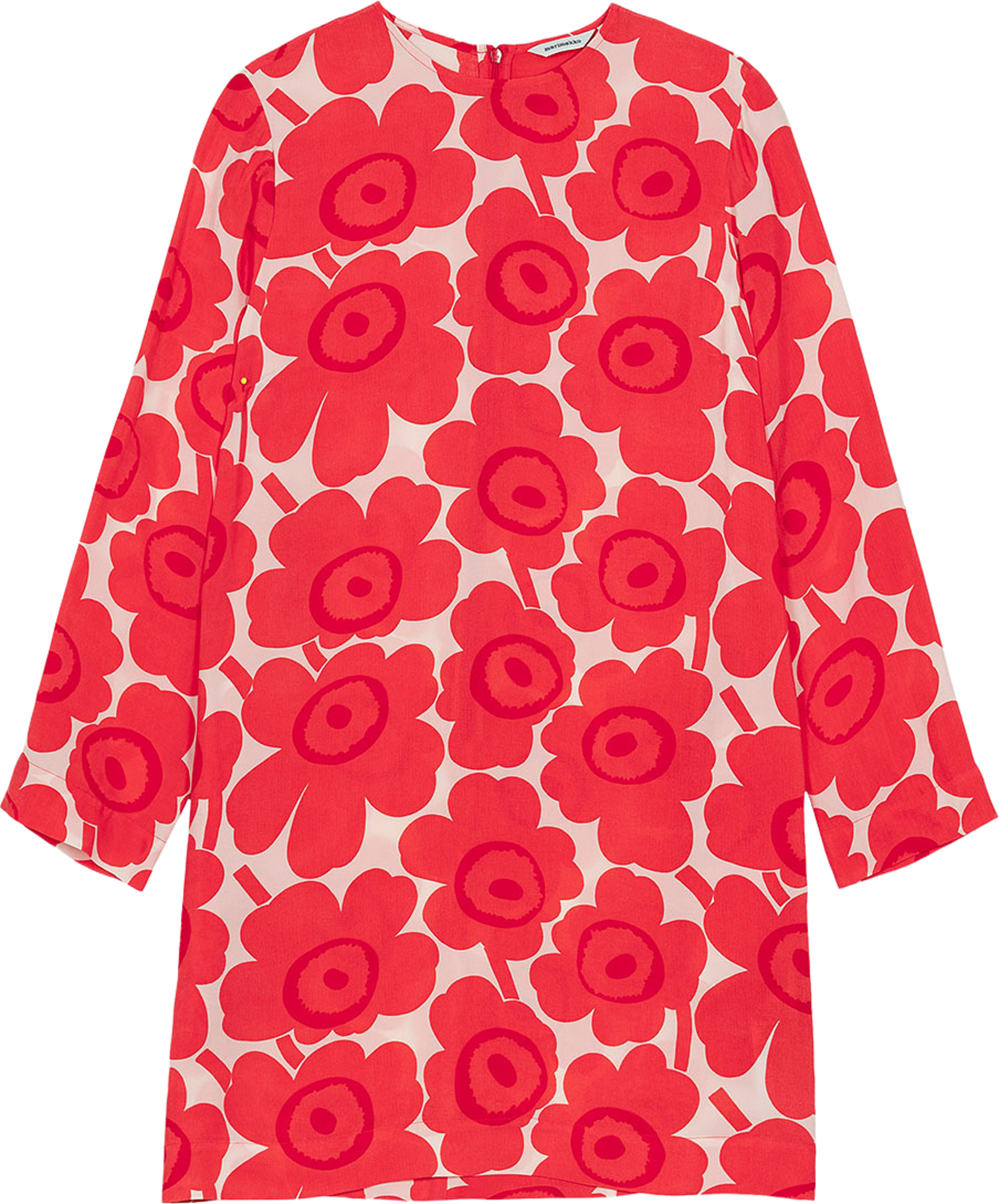 Kouttaus Unikko Dress, från Marimekko, i färgen Red, Light Pink. Klicka för att öppna bilden i stort format