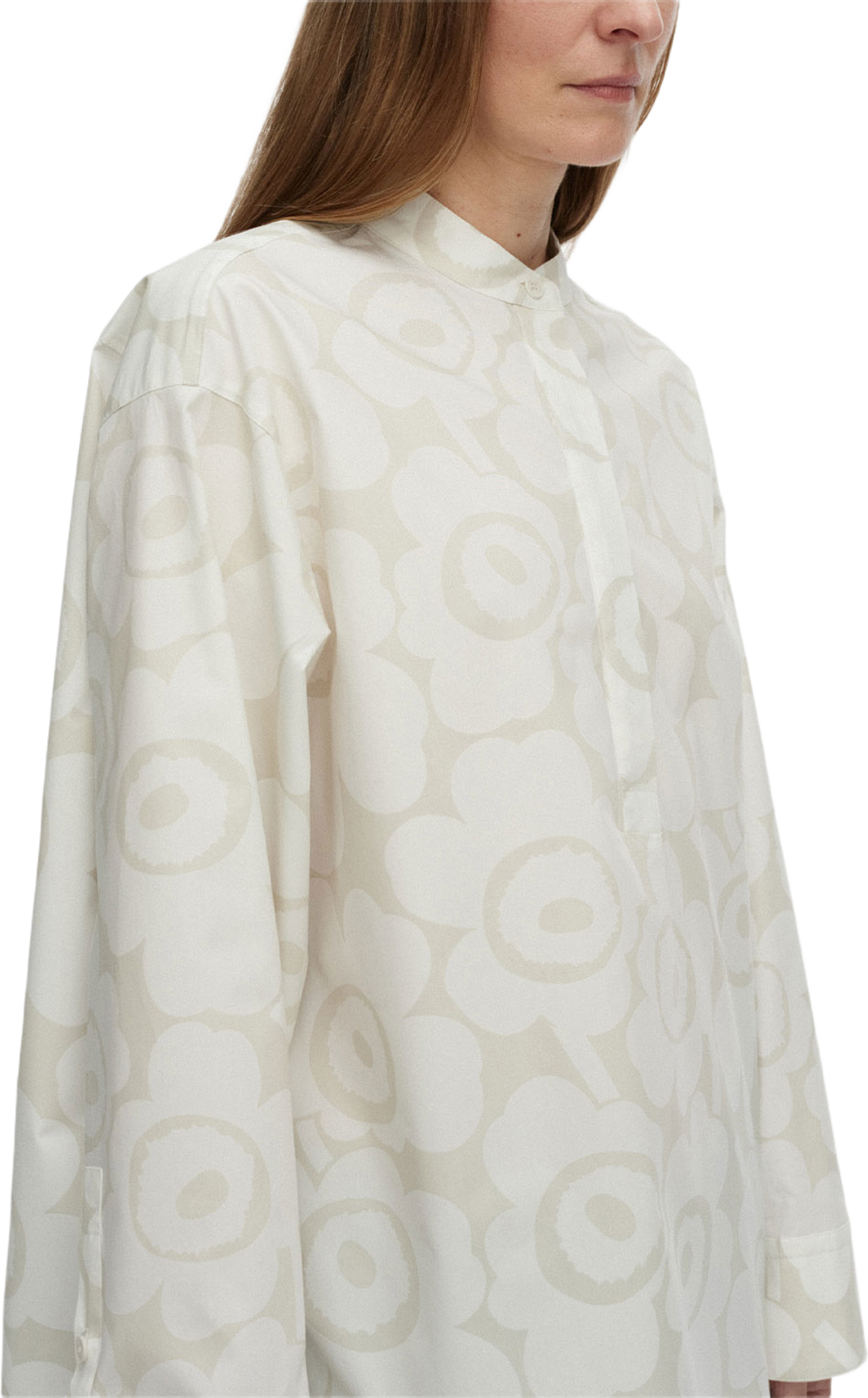 Kooste Unikko Shirt, från Marimekko, i färgen Off-white, Light Grey. Klicka för att öppna bilden i stort format