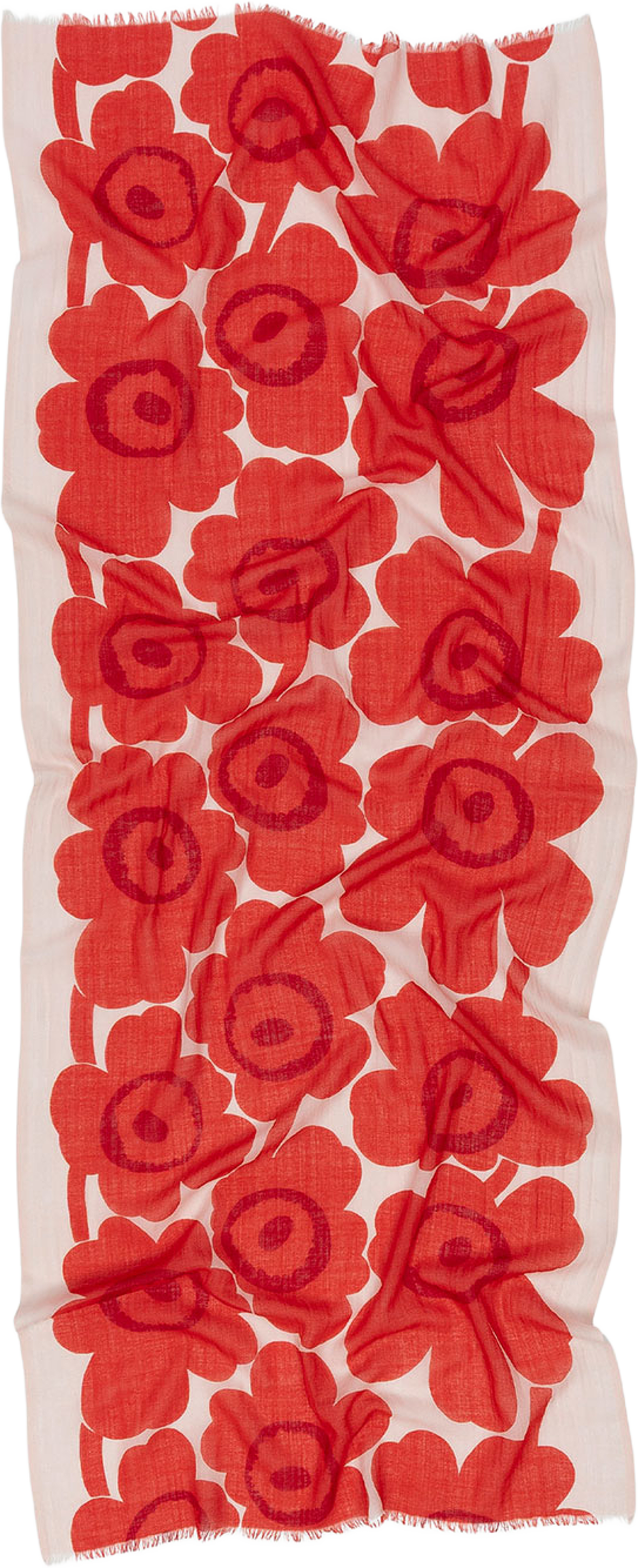 Fiore Unikko Scarf, från Marimekko, i färgen Red, Light Pink. Klicka för att öppna bilden i stort format