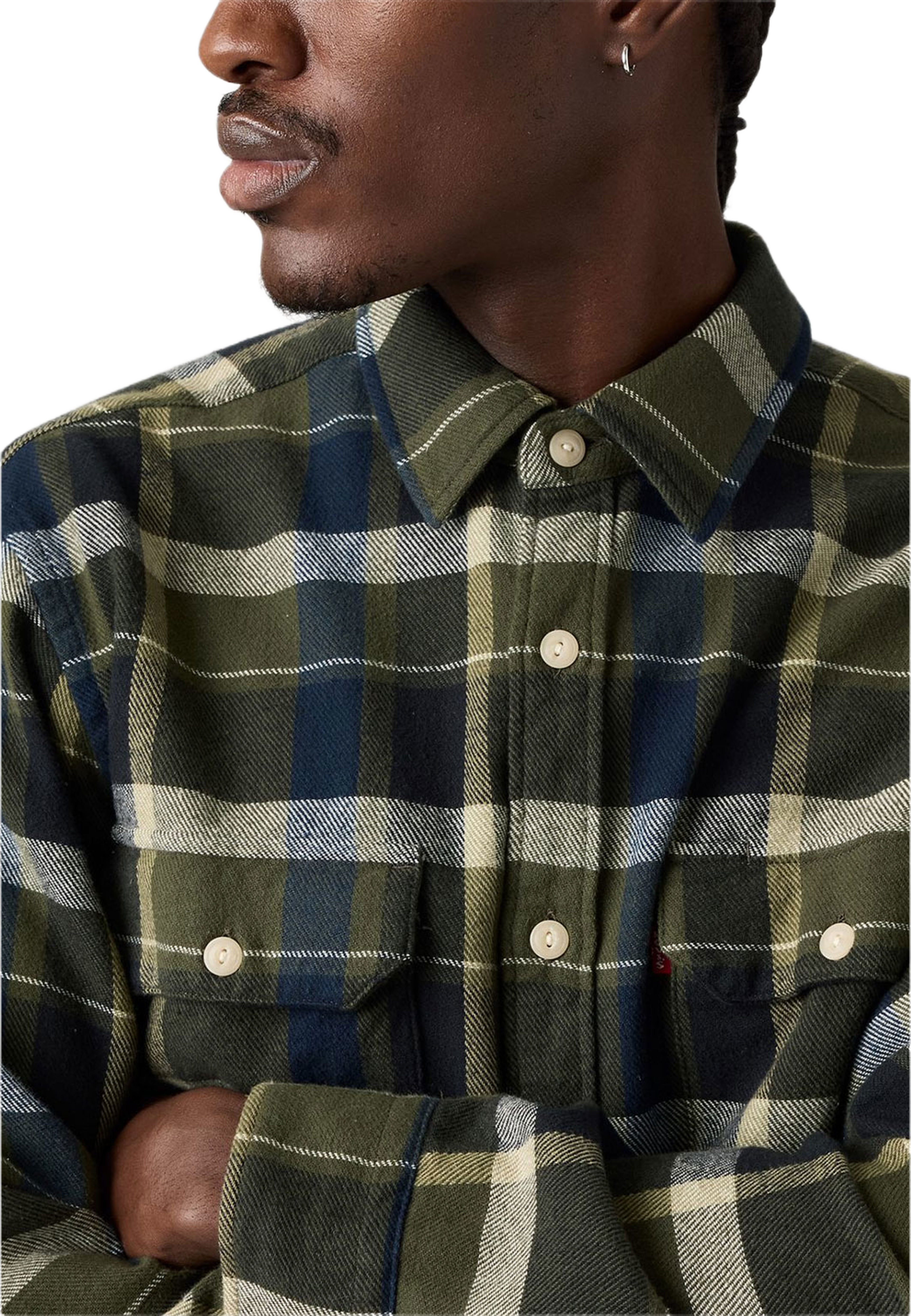 Jackson Worker Overshirt, från Levi's, i färgen Medina Plaid Deep. Klicka för att öppna bilden i stort format
