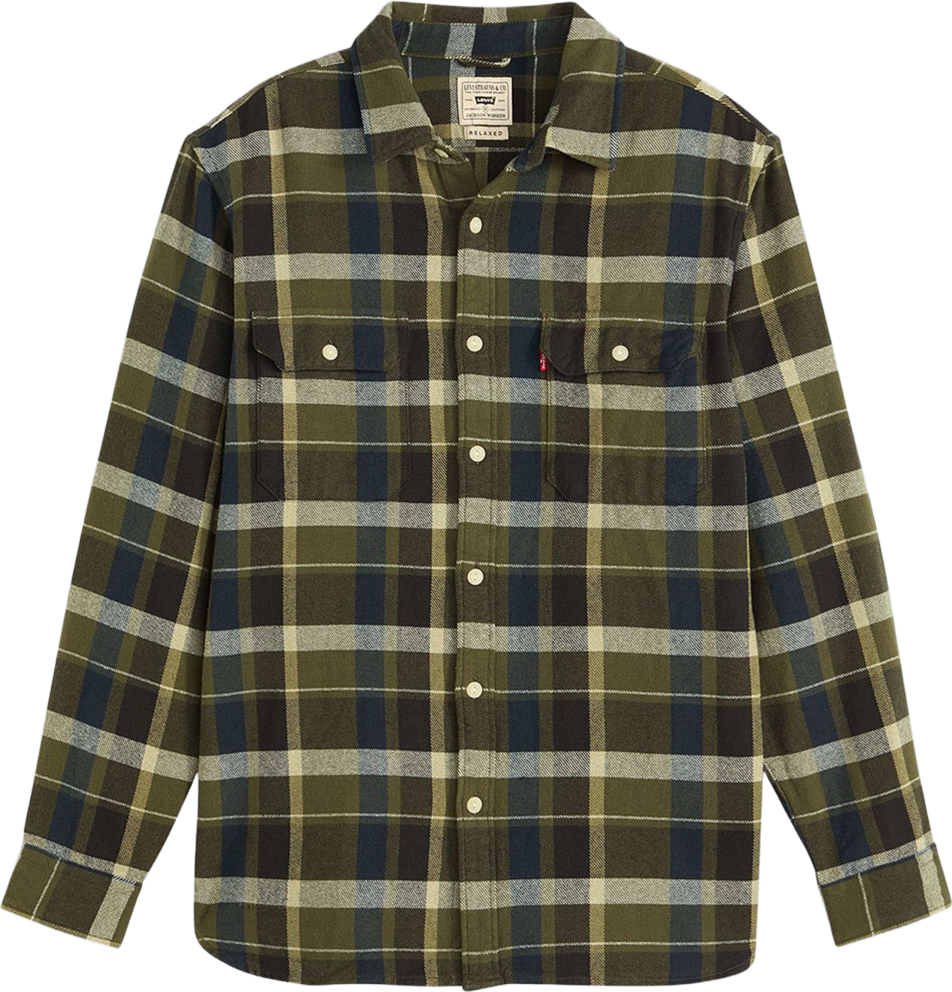 Jackson Worker Overshirt, från Levi's, i färgen Medina Plaid Deep. Klicka för att öppna bilden i stort format