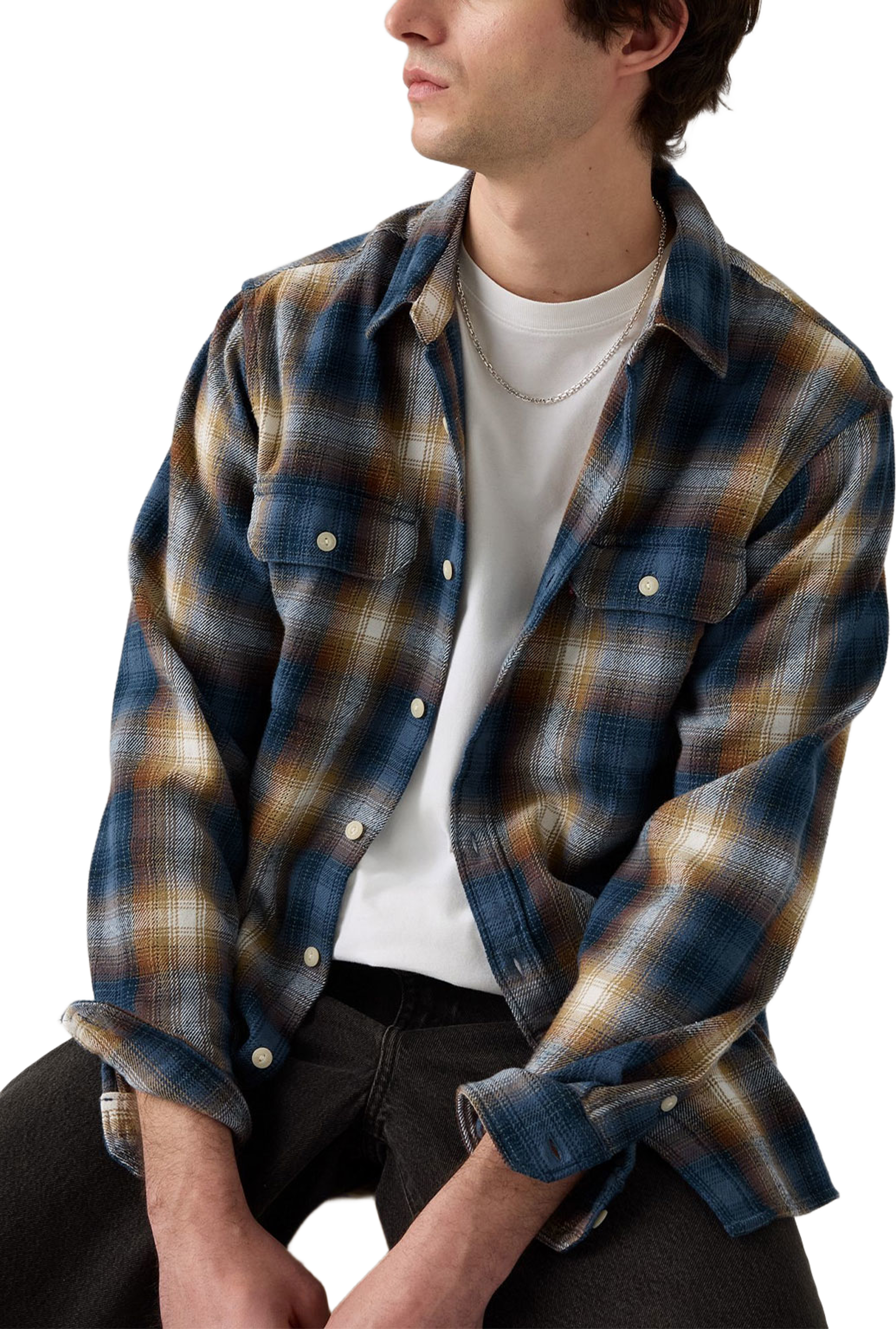 Jackson Worker Overshirt, från Levi's, i färgen Warwick Plaid Vin. Klicka för att öppna bilden i stort format