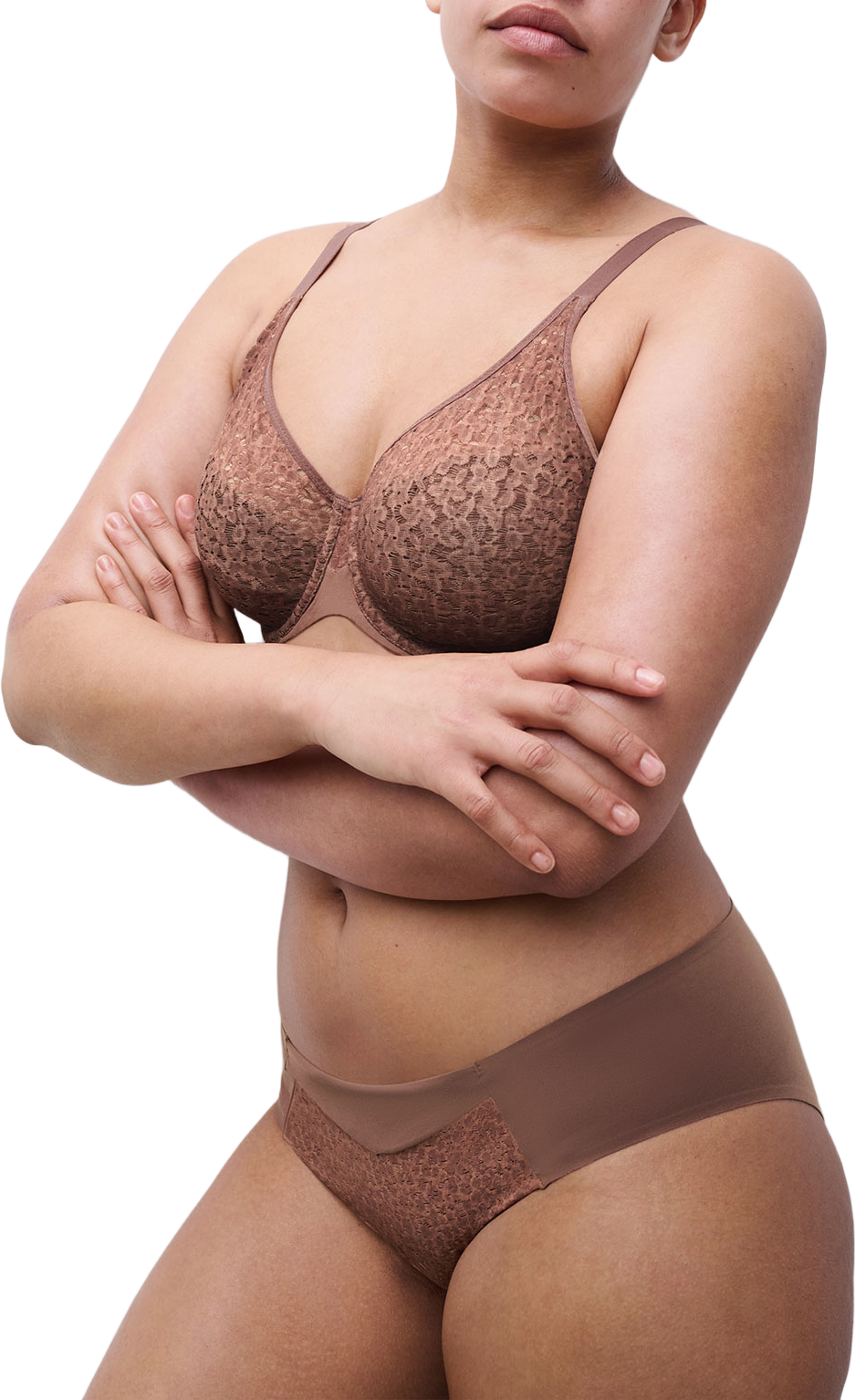 Norah Covering molded bra, från Chantelle, i färgen Wild Brown. Klicka för att öppna bilden i stort format