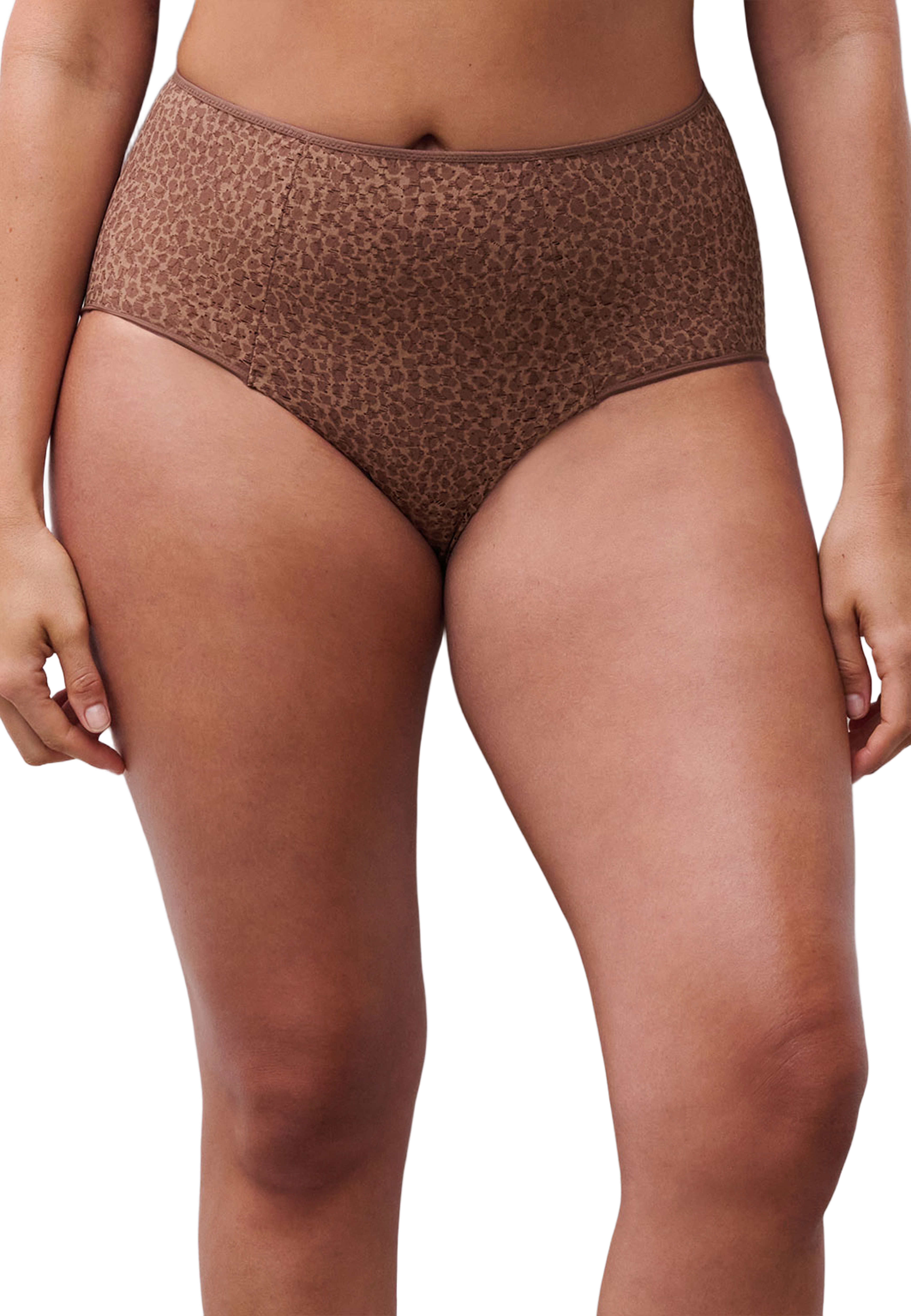 Norah High-wisted brief, från Chantelle, i färgen Wild Brown. Klicka för att öppna bilden i stort format