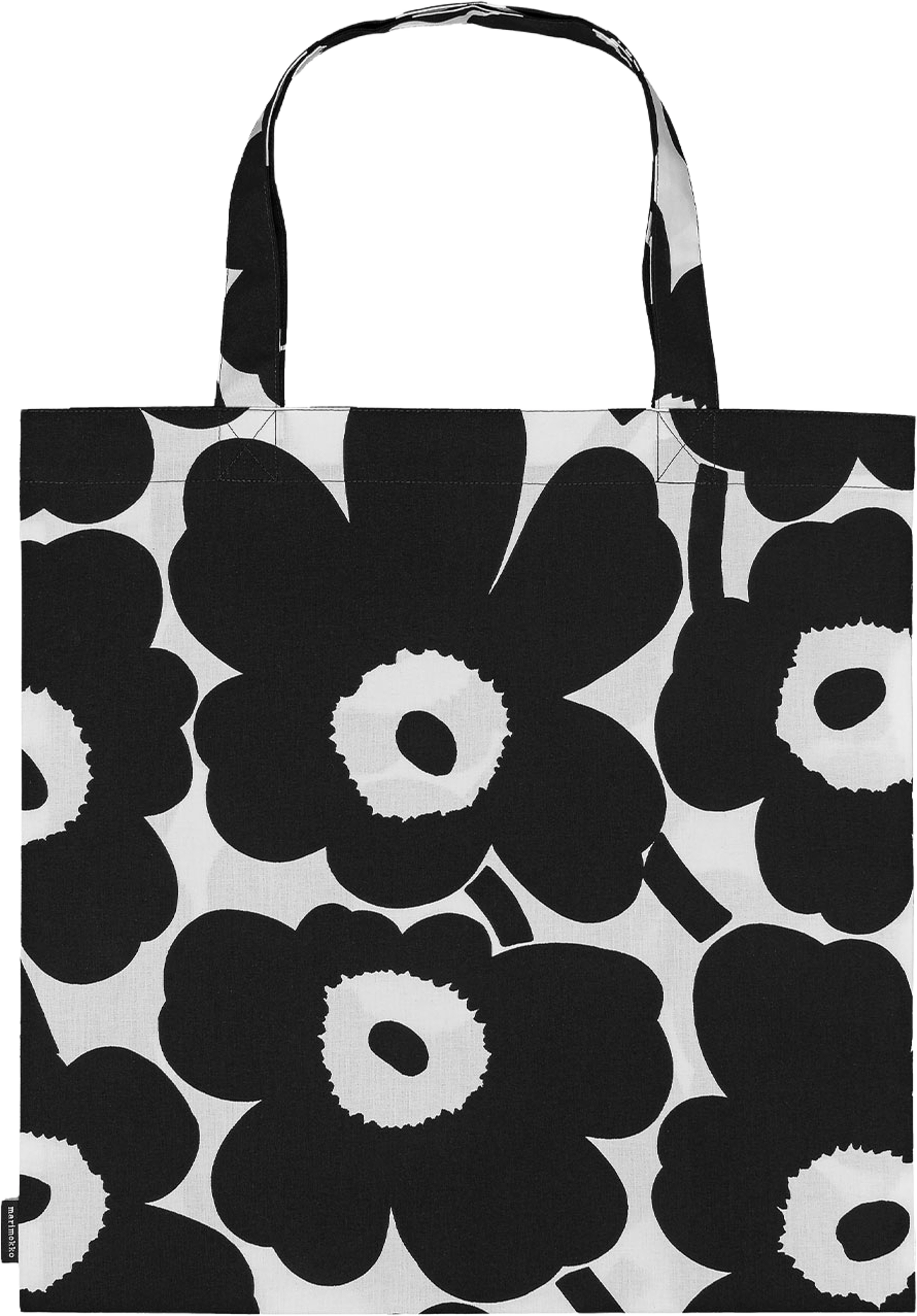 Pieni Unikko Bag 44x43cm, från Marimekko, i färgen White,black. Klicka för att öppna bilden i stort format