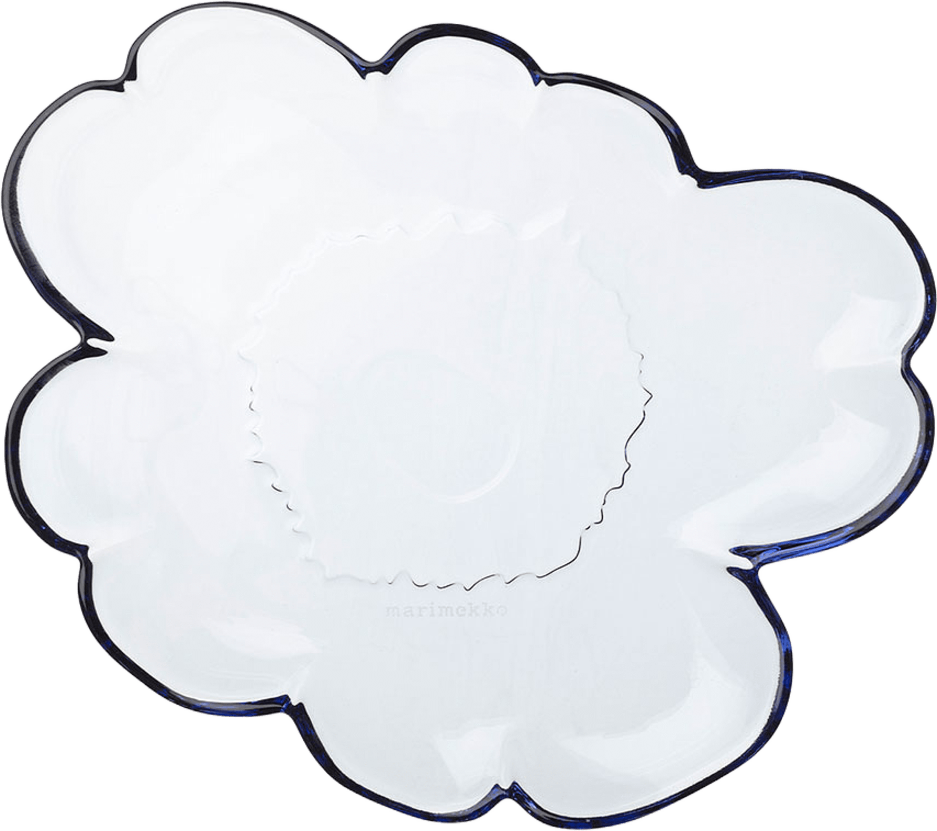 Unikko Glass Plate 20cm, från Marimekko, i färgen Green. Klicka för att öppna bilden i stort format