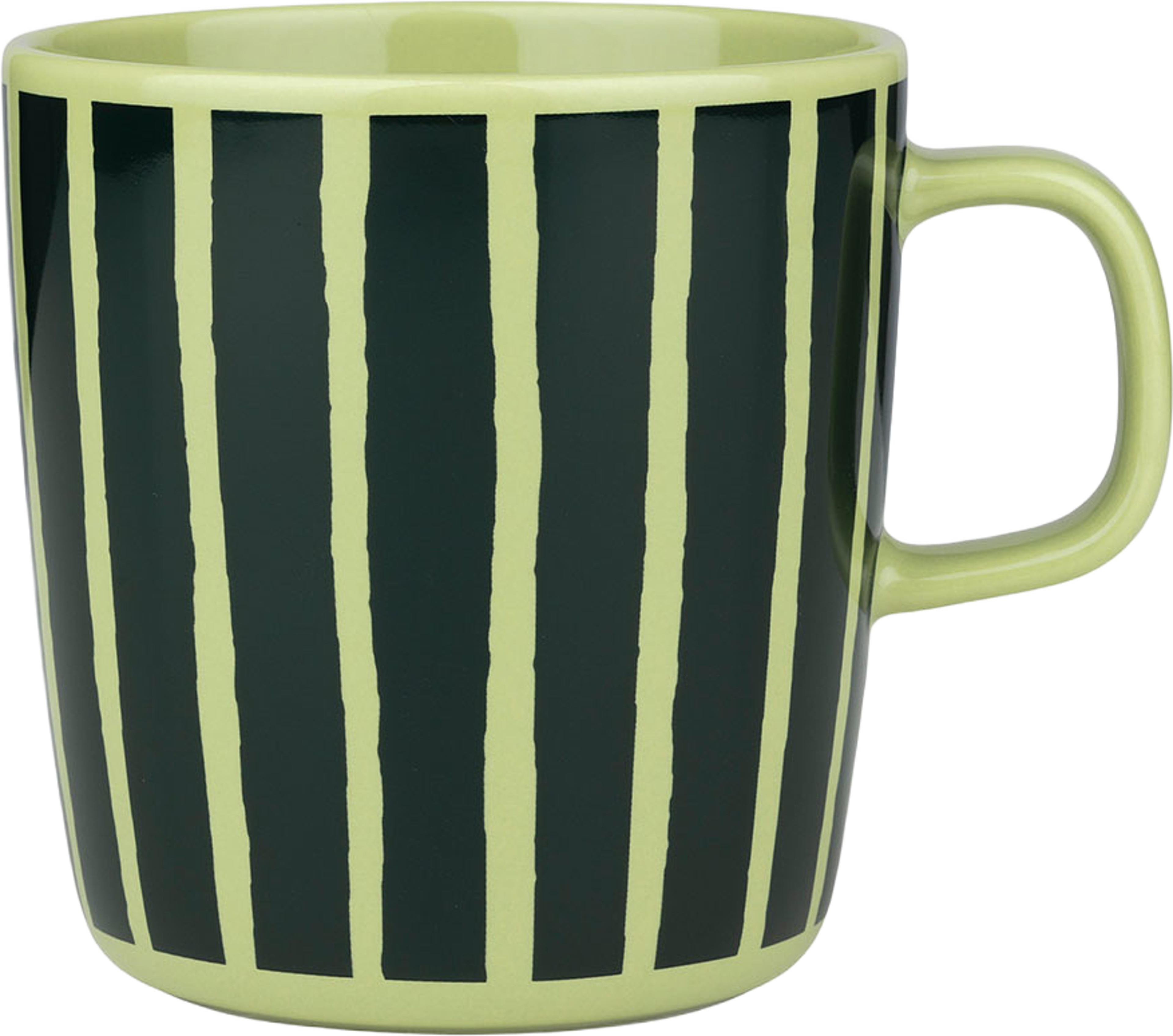 Piccolo Mug 4dl, från Marimekko, i färgen Pear, Dark Green. Klicka för att öppna bilden i stort format