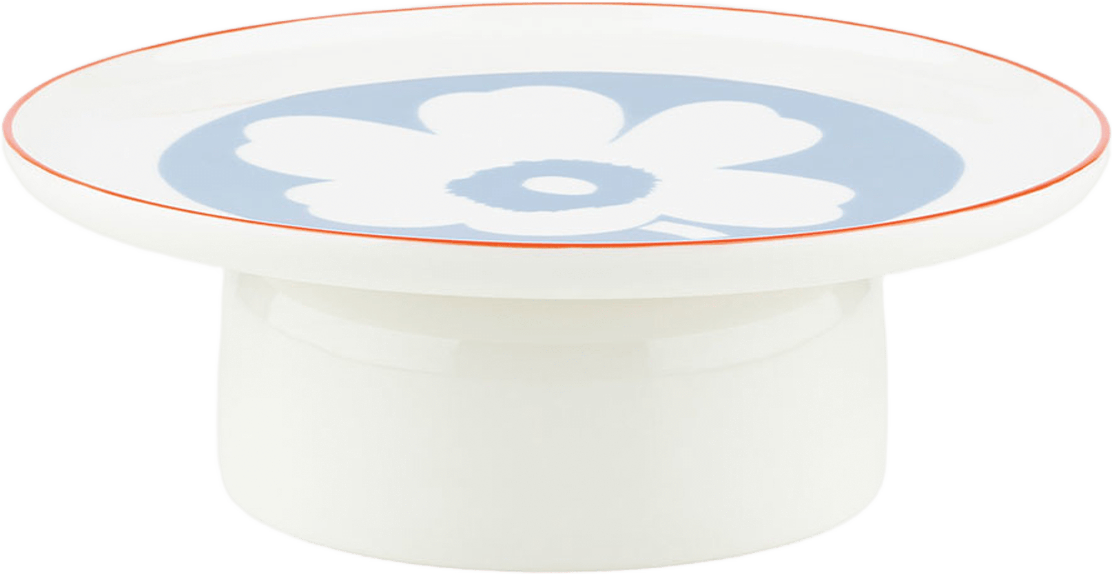 Unikko Serving Item 24cm, från Marimekko, i färgen White, Lt.blue, Orange Red. Klicka för att öppna bilden i stort format