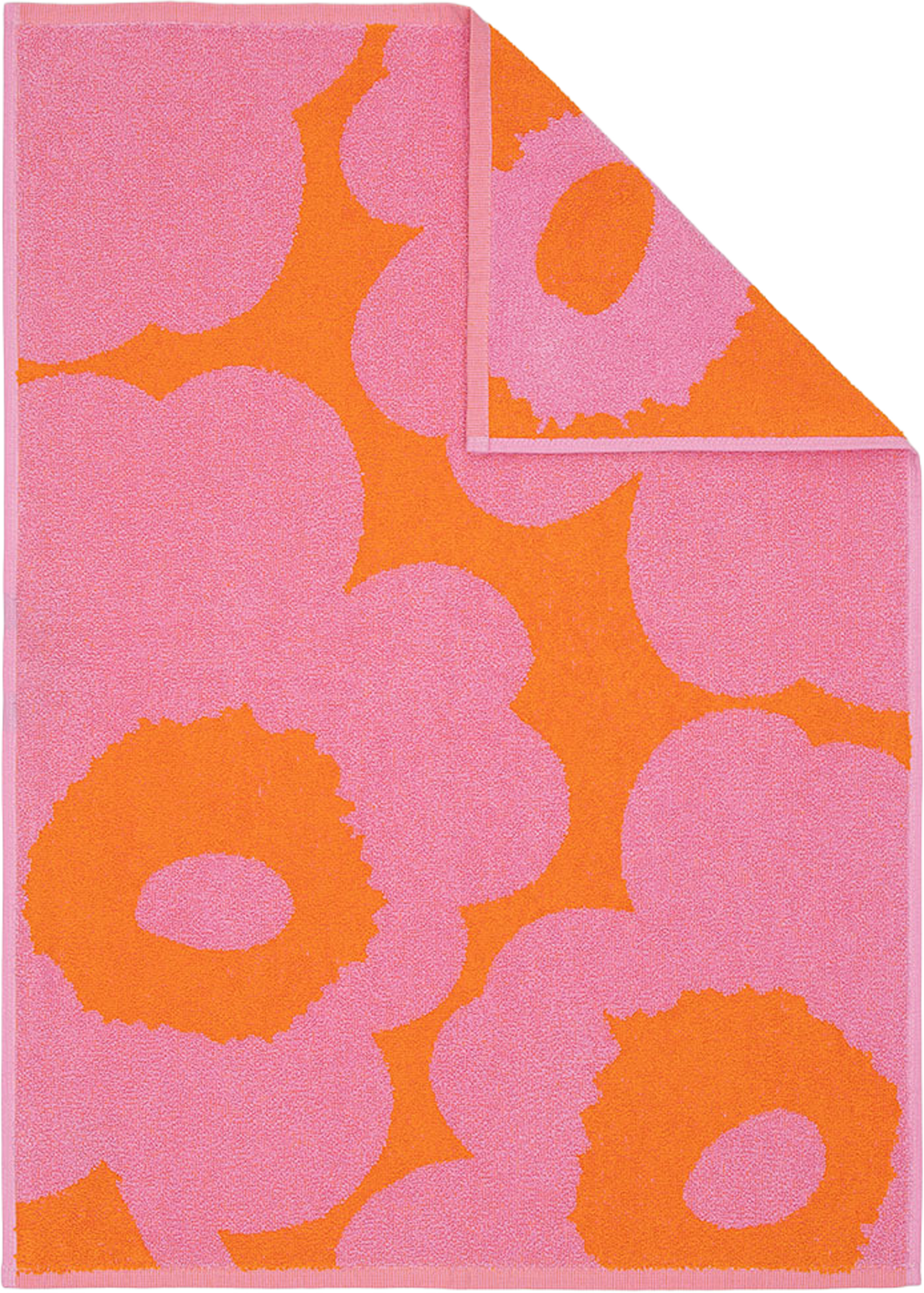 Unikko Hand Towel 50x70cm, från Marimekko, i färgen Orange, Pink. Klicka för att öppna bilden i stort format