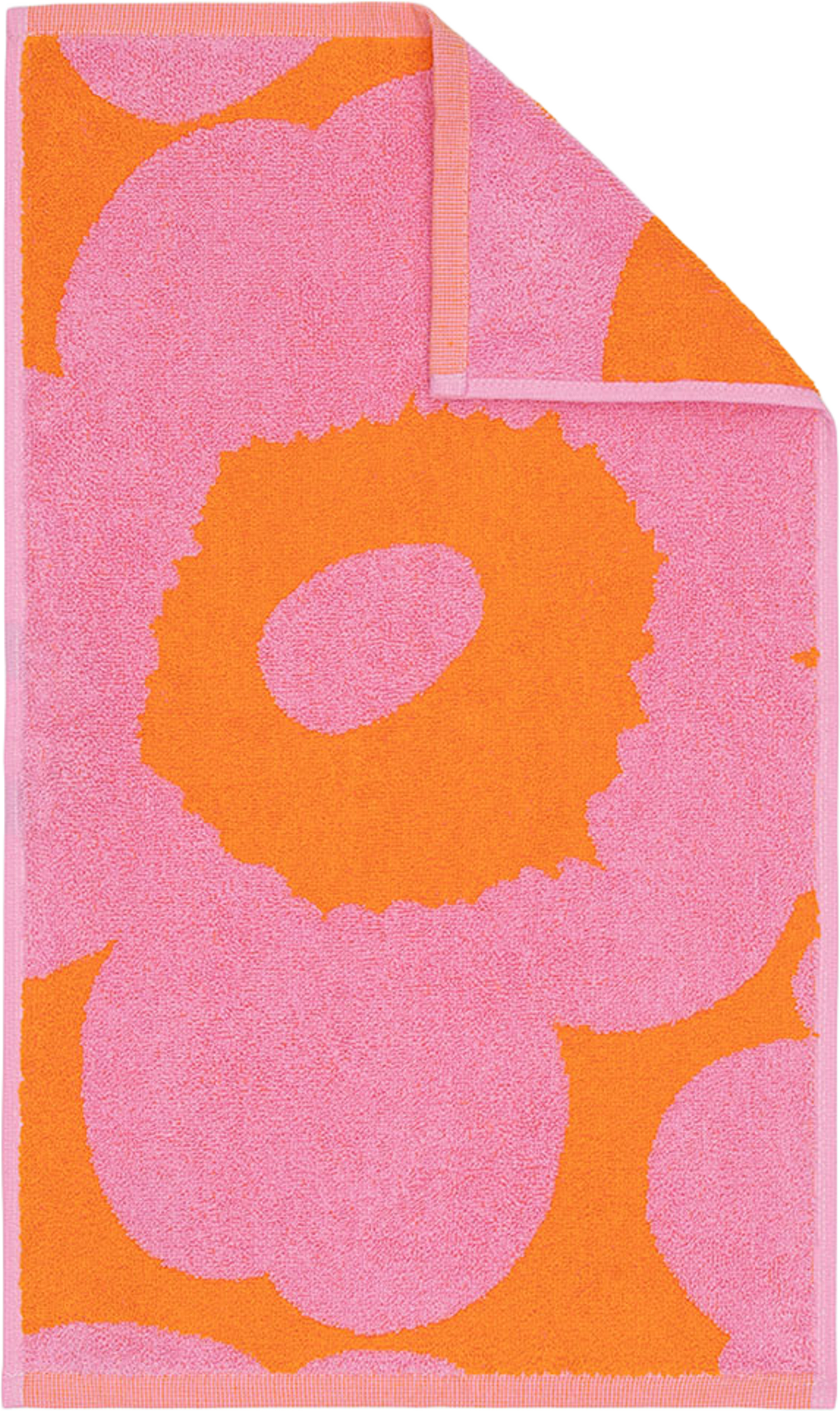 Unikko Guest Towel 30x50cm, från Marimekko, i färgen Orange, Pink. Klicka för att öppna bilden i stort format