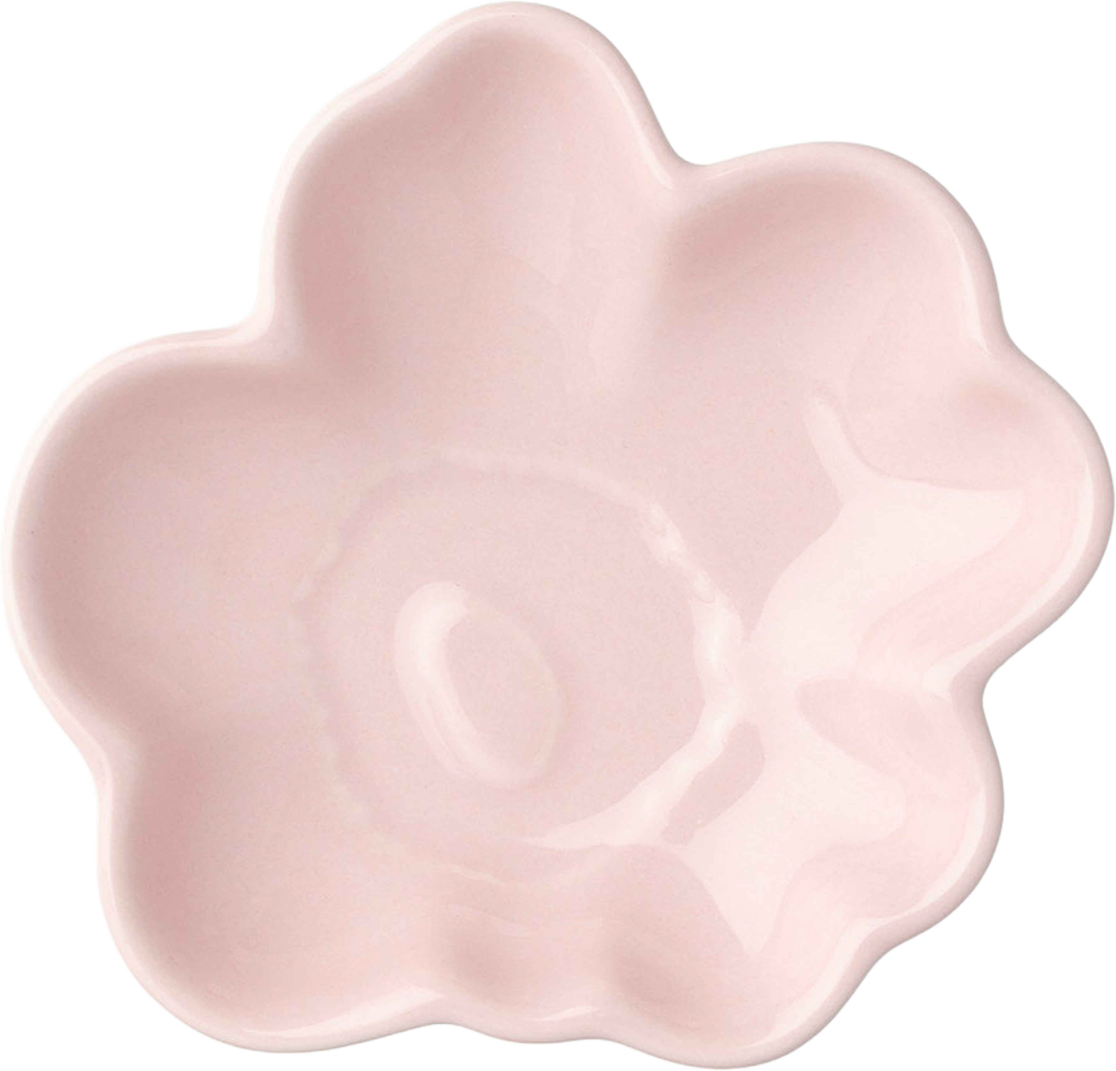 Unikko Shape Plate 9cm, från Marimekko, i färgen Pink. Klicka för att öppna bilden i stort format