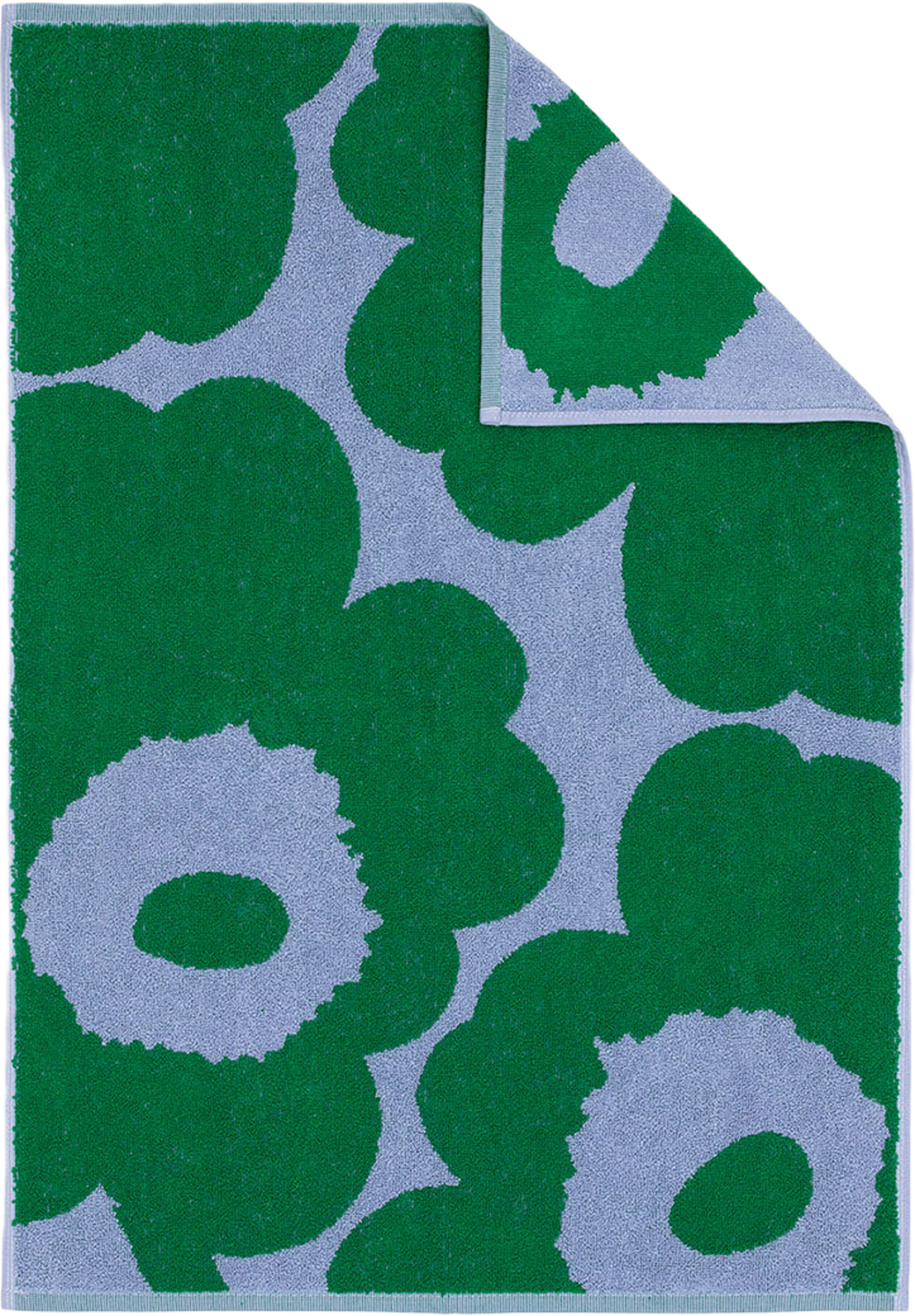 Unikko Hand Towel 50x70cm, från Marimekko, i färgen Lt.blue, Green. Klicka för att öppna bilden i stort format