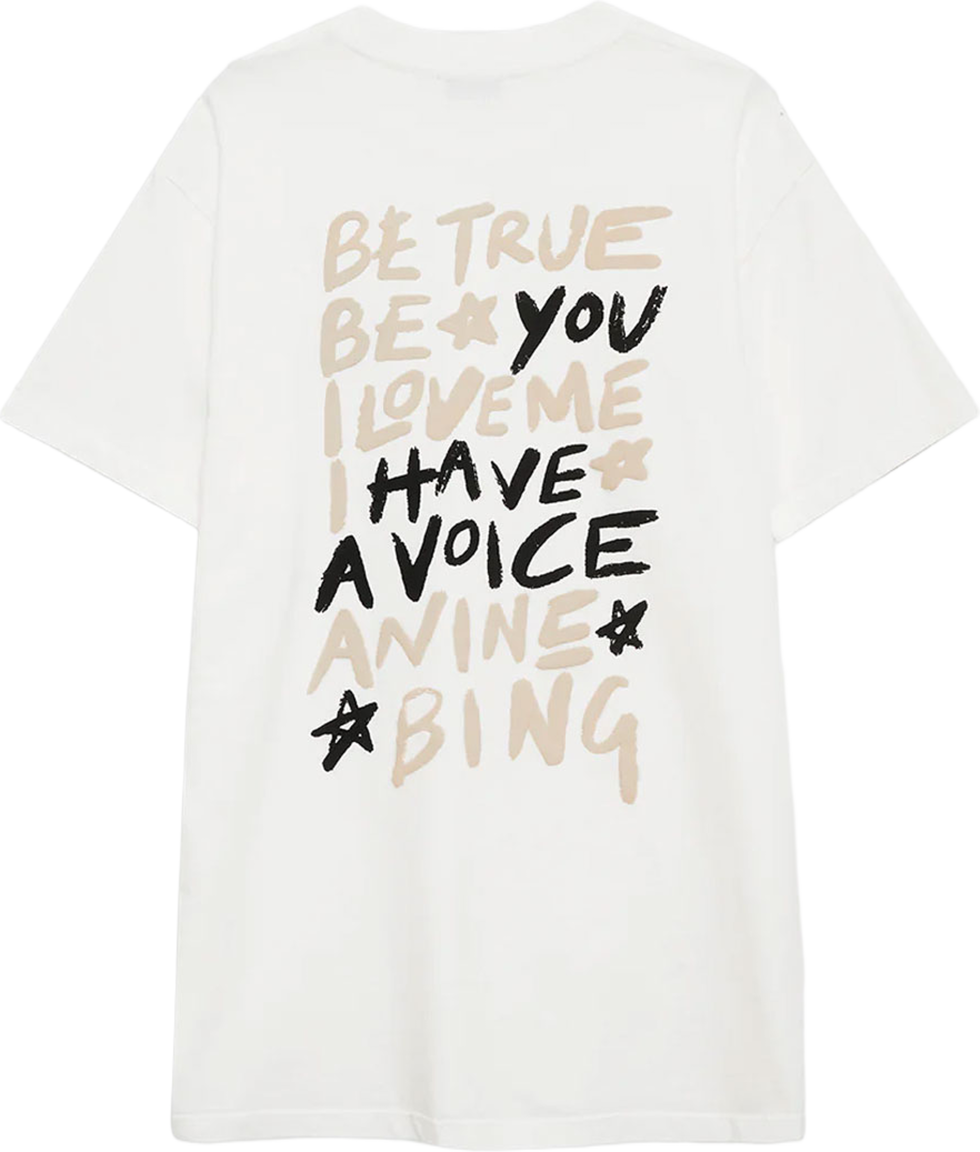 Walker Tee Empowerment - Ivory, från Anine Bing, i färgen Ivory. Klicka för att öppna bilden i stort format