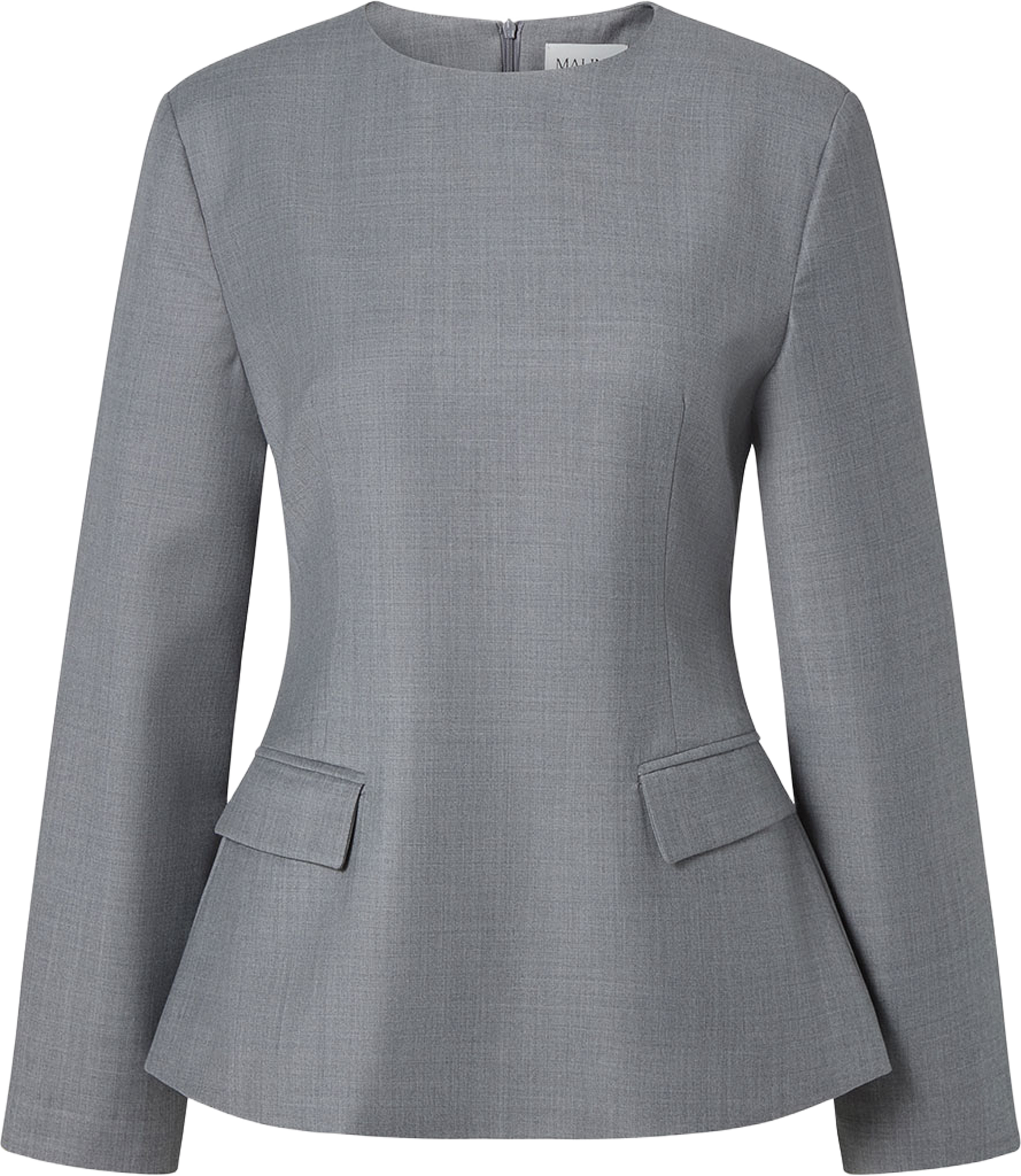 Athina Tailored Long Sleeve Blouse, från Malina, i färgen Grey. Klicka för att öppna bilden i stort format