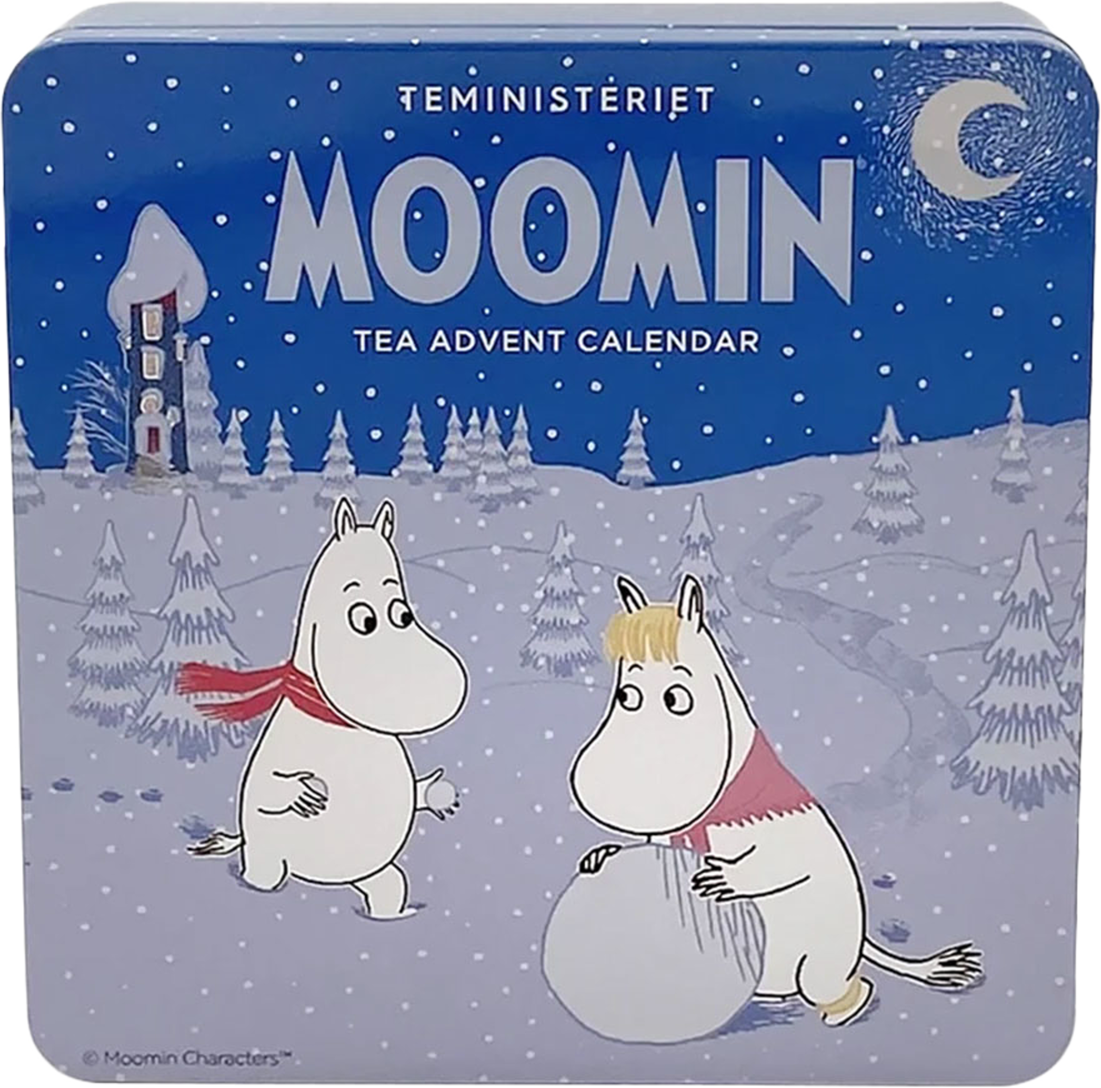 Adventskalender Moomin Löste, från Teministeriet, i färgen Blå. Klicka för att öppna bilden i stort format