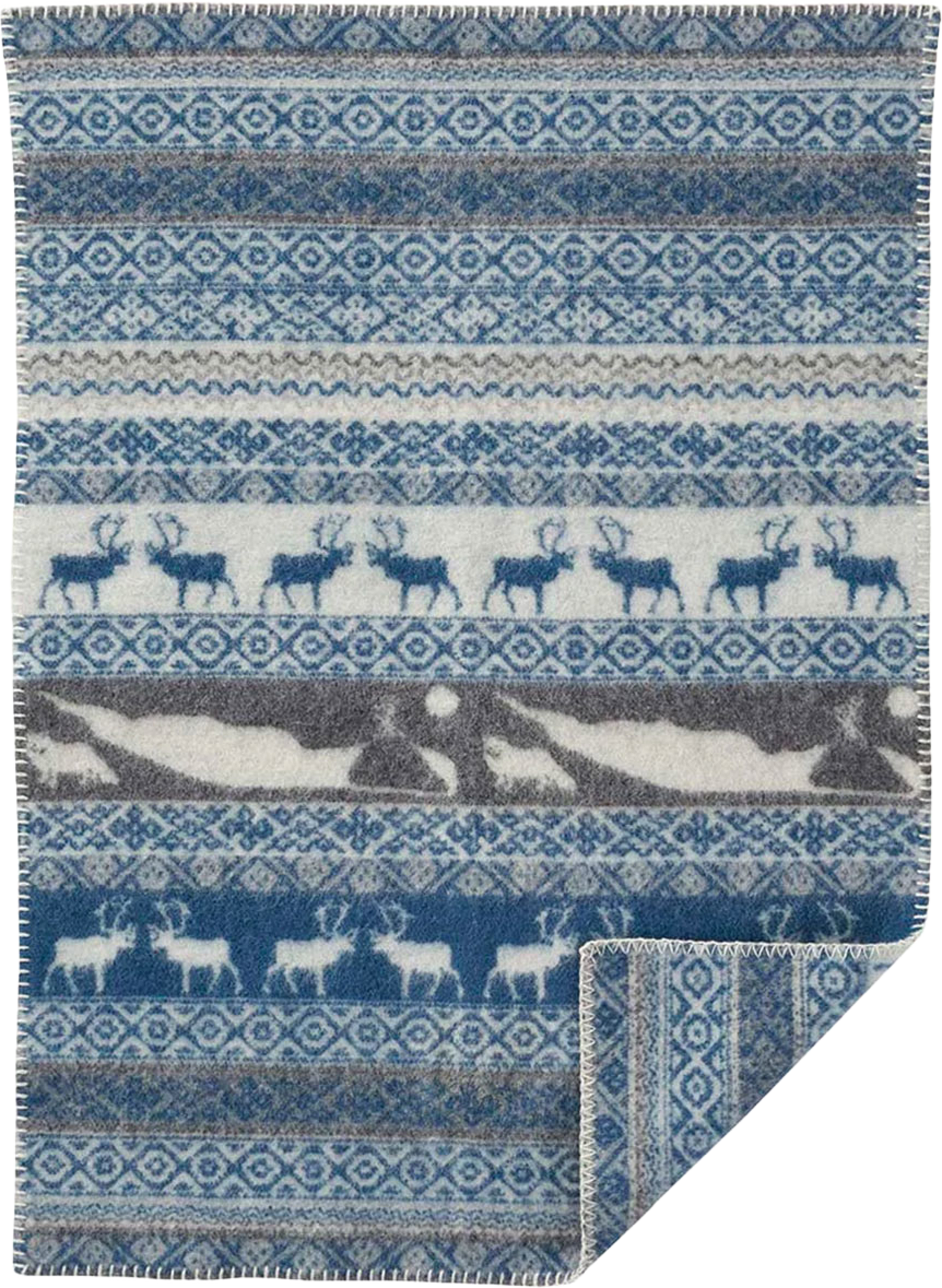 Ullfilt Sarek Baby 65x90 cm, från Klippan, i färgen Grey/Blue. Klicka för att öppna bilden i stort format