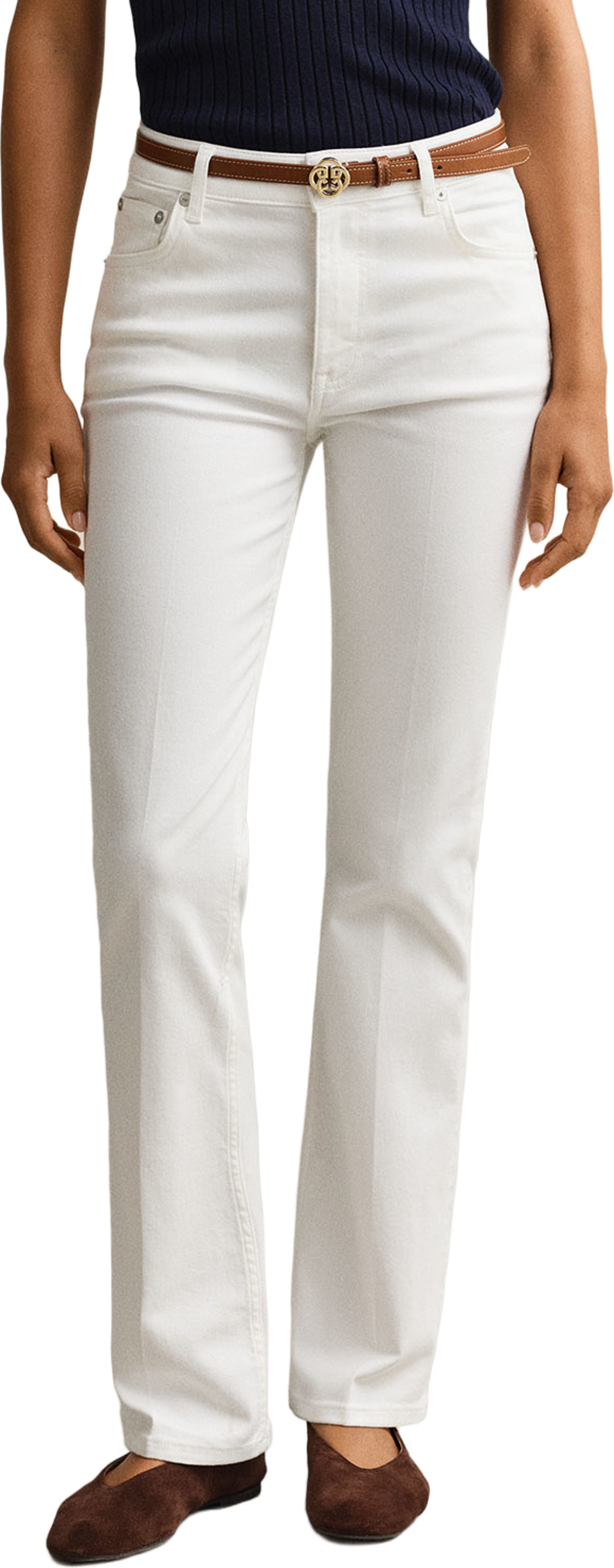 Flared Stretch Jeans, från GANT, i färgen Eggshell. Klicka för att öppna bilden i stort format