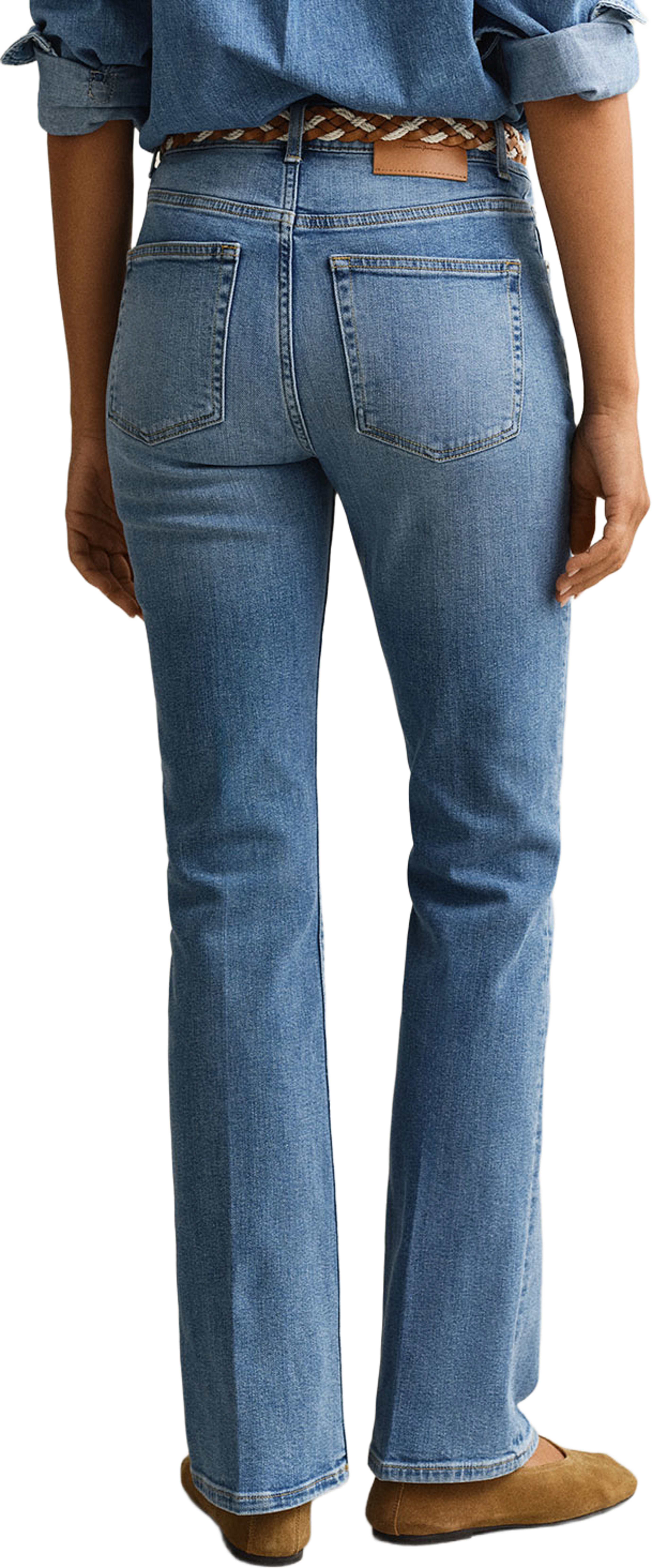 Flared Stretch Jeans, från GANT, i färgen Semi Light Blue Broken In. Klicka för att öppna bilden i stort format