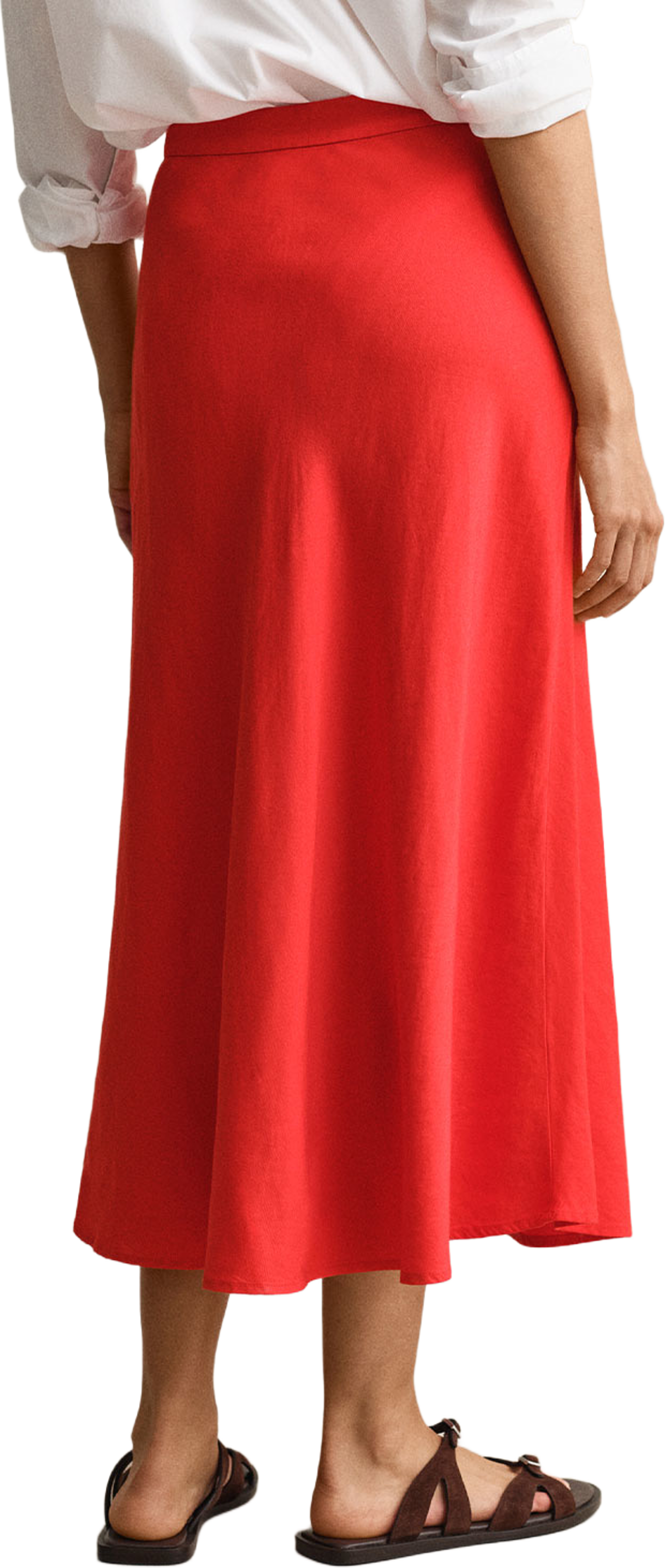 Flared Linen Blend Skirt, från GANT, i färgen Perfect Red. Klicka för att öppna bilden i stort format