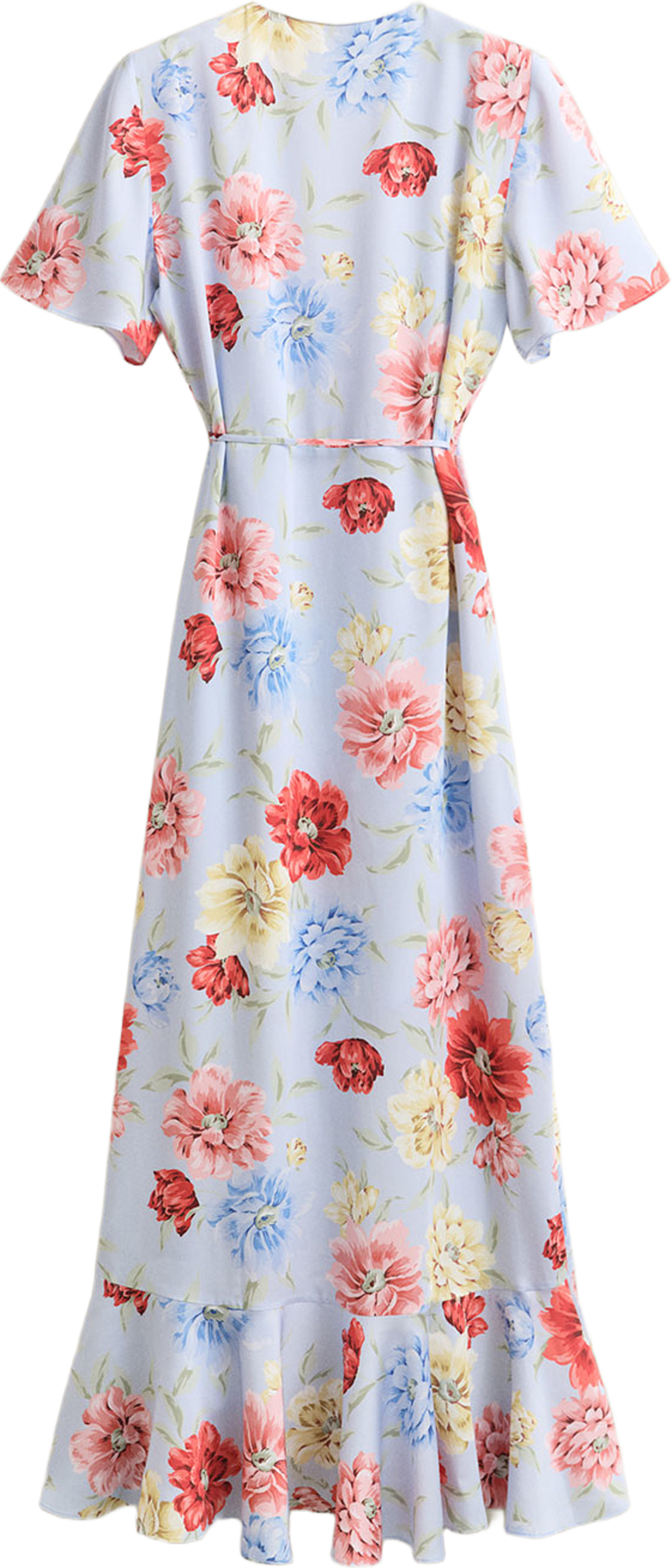 Floral Frilly Wrap Dress, från GANT, i färgen Light Blue. Klicka för att öppna bilden i stort format