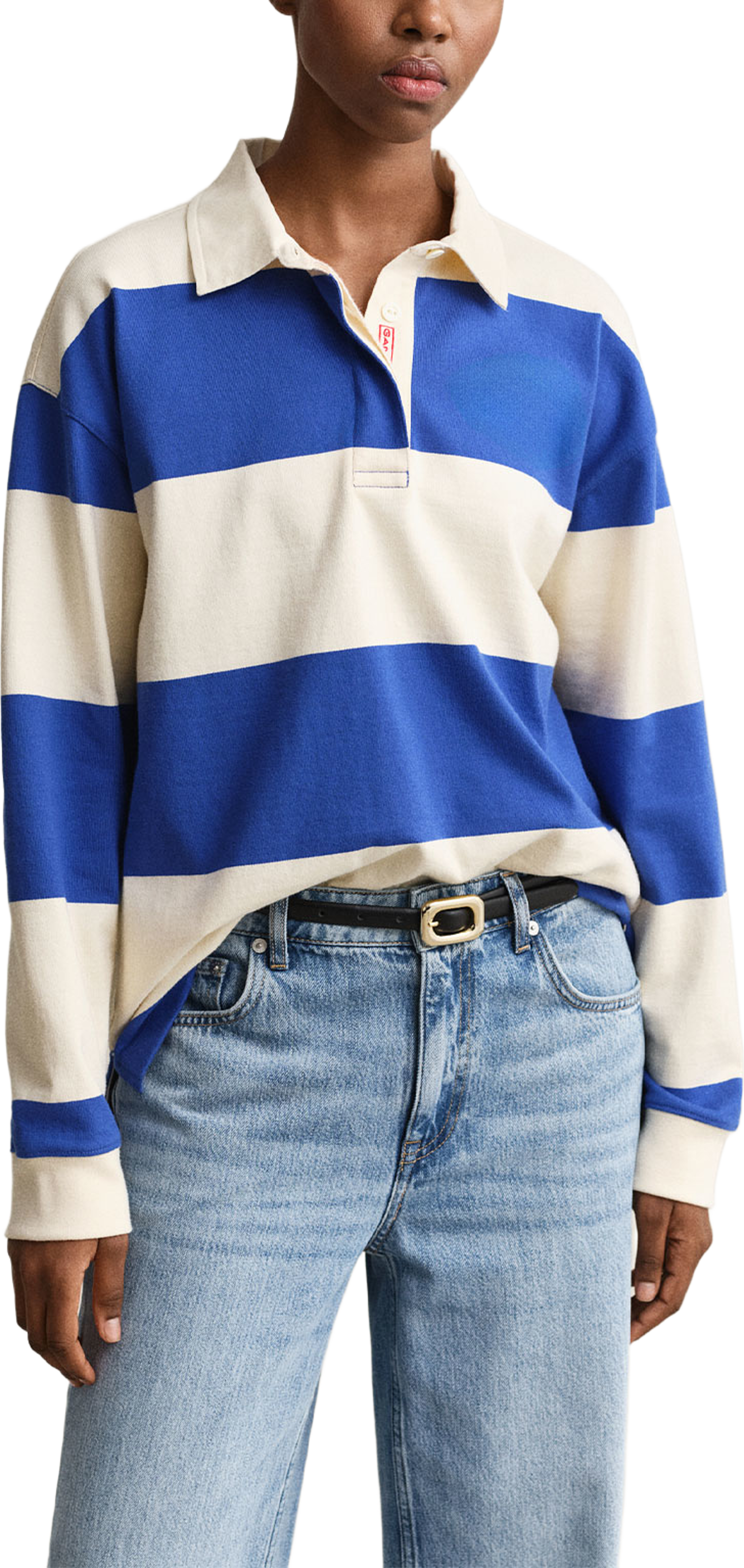 Striped Cotton Heavy Rugger, från GANT, i färgen Royal Blue. Klicka för att öppna bilden i stort format