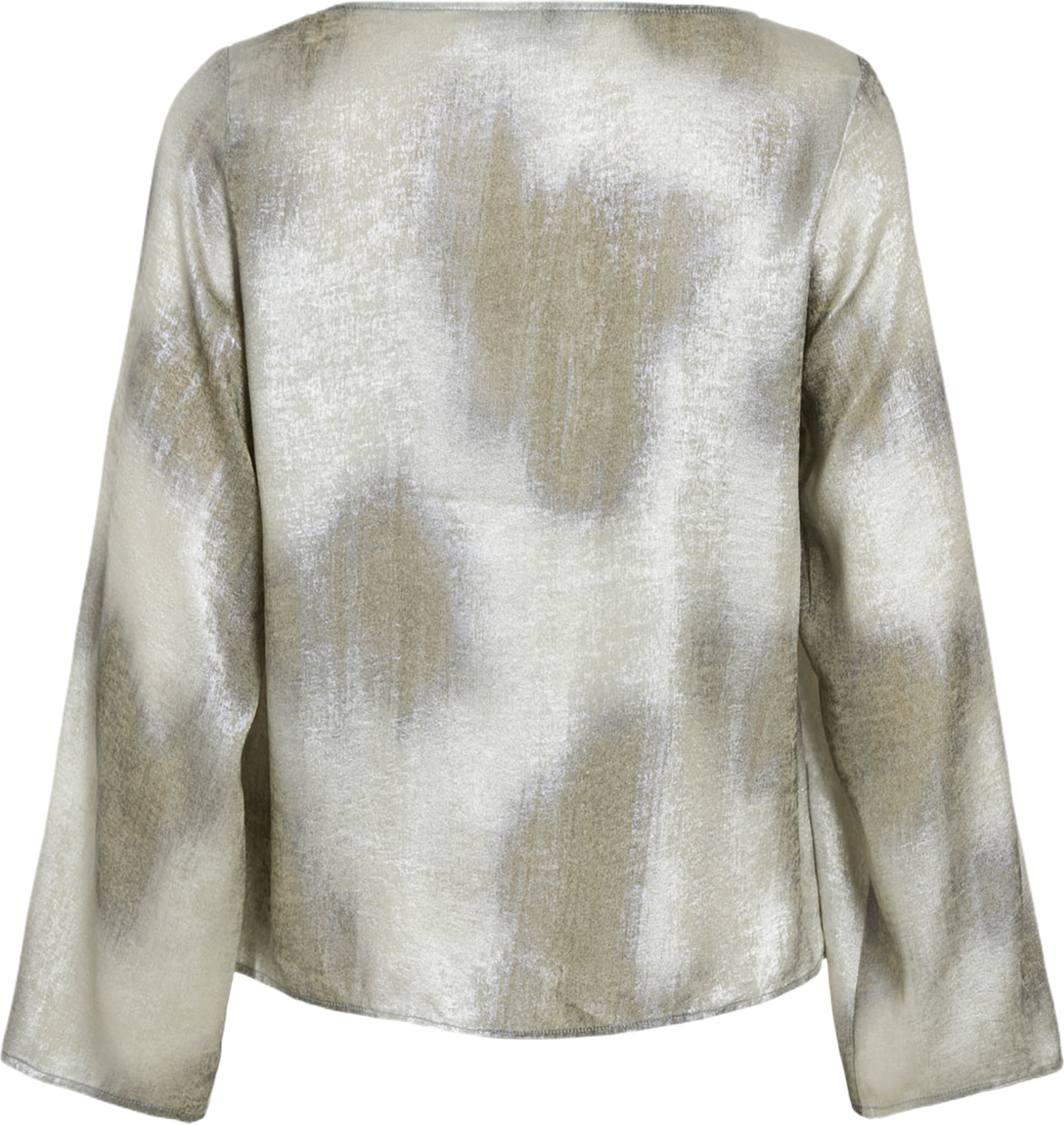 VILYDIA L/S TOP, från Vila, i färgen Smoke Green Grey/Birch Shimmer. Klicka för att öppna bilden i stort format