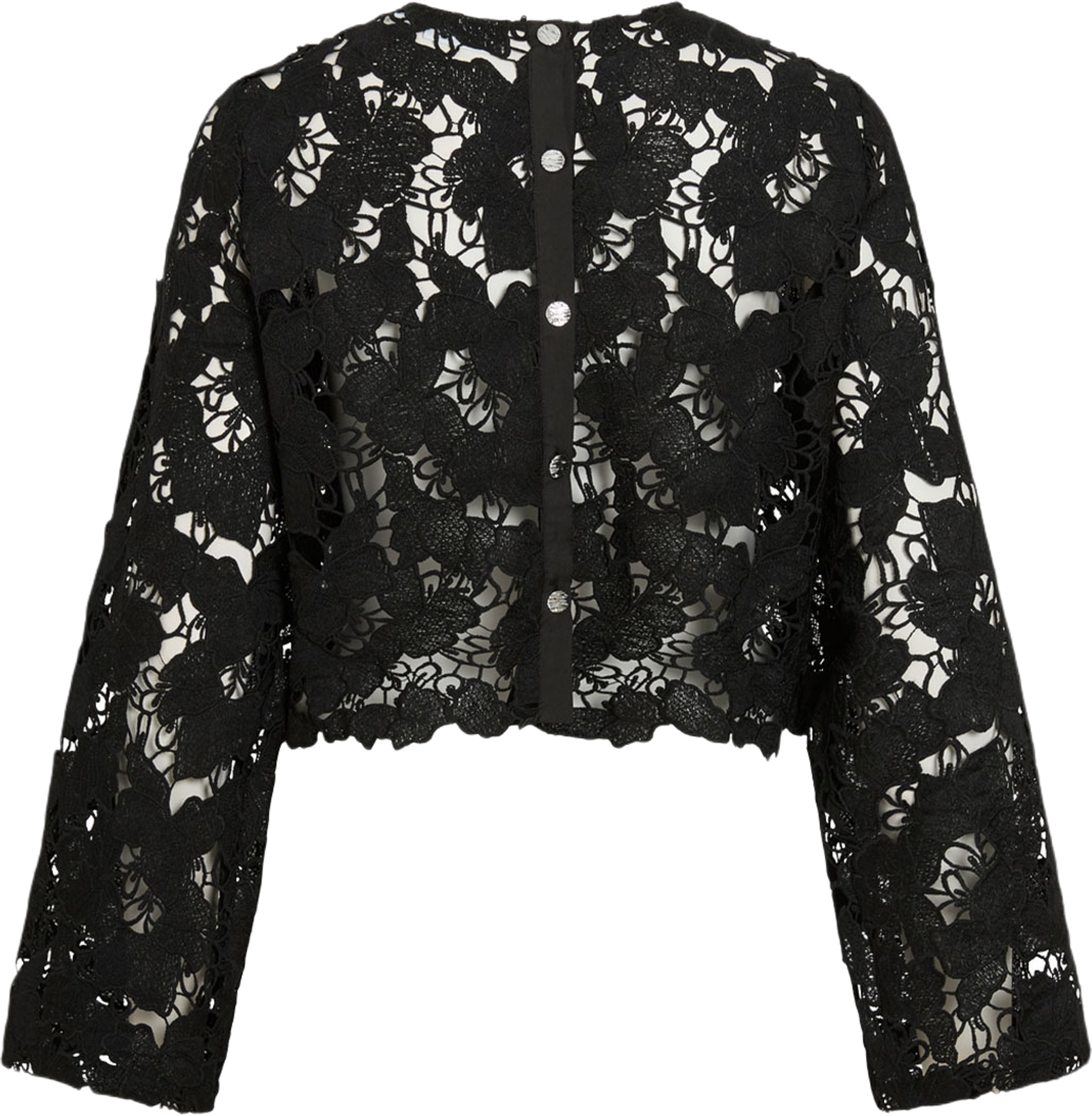 VIHYLDE L/S LACE SHIRT, från Vila, i färgen Black. Klicka för att öppna bilden i stort format
