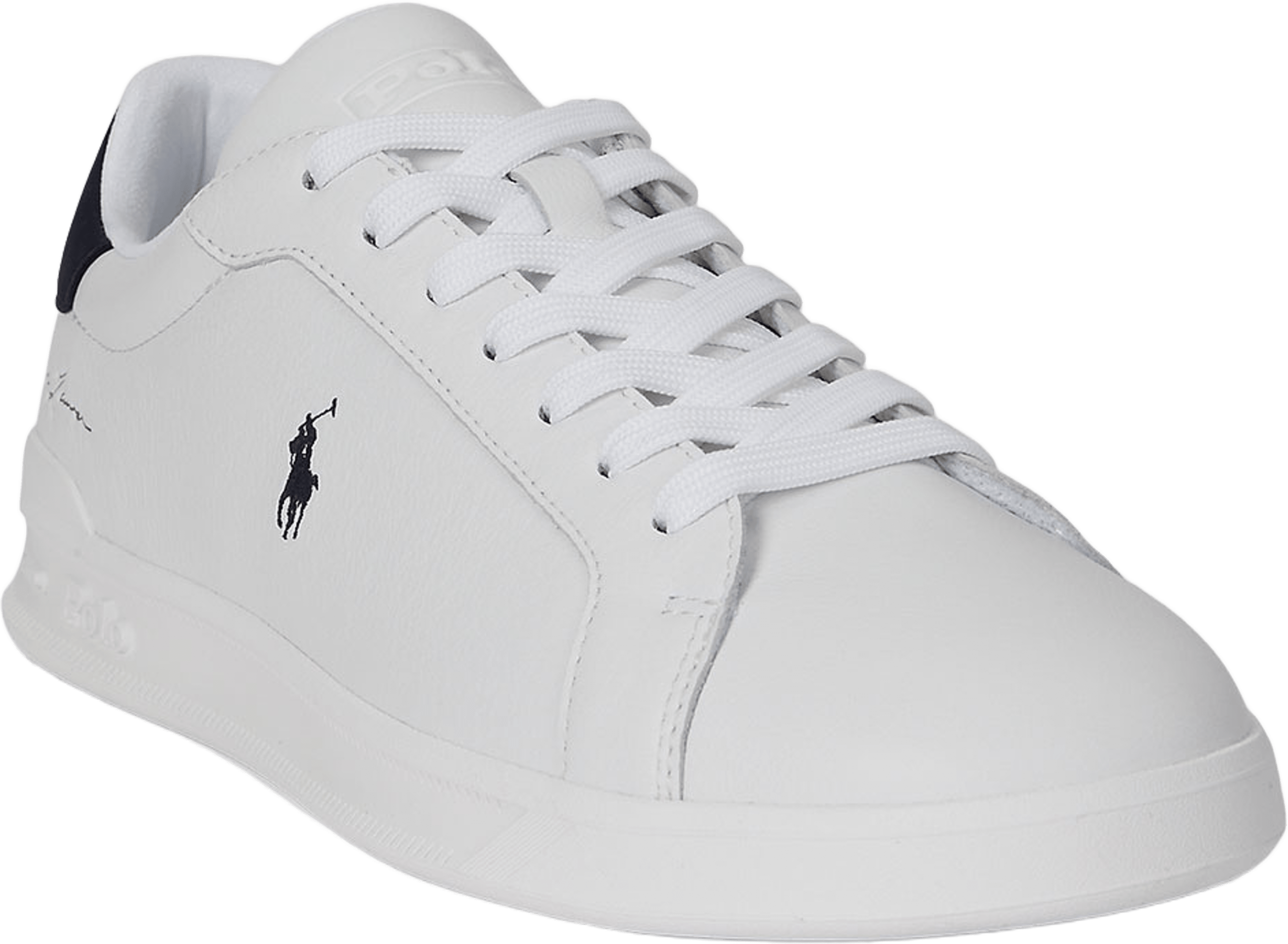 Heritage Court II Leather Sneaker, från Ralph Lauren, i färgen White/Hunter Navy. Klicka för att öppna bilden i stort format