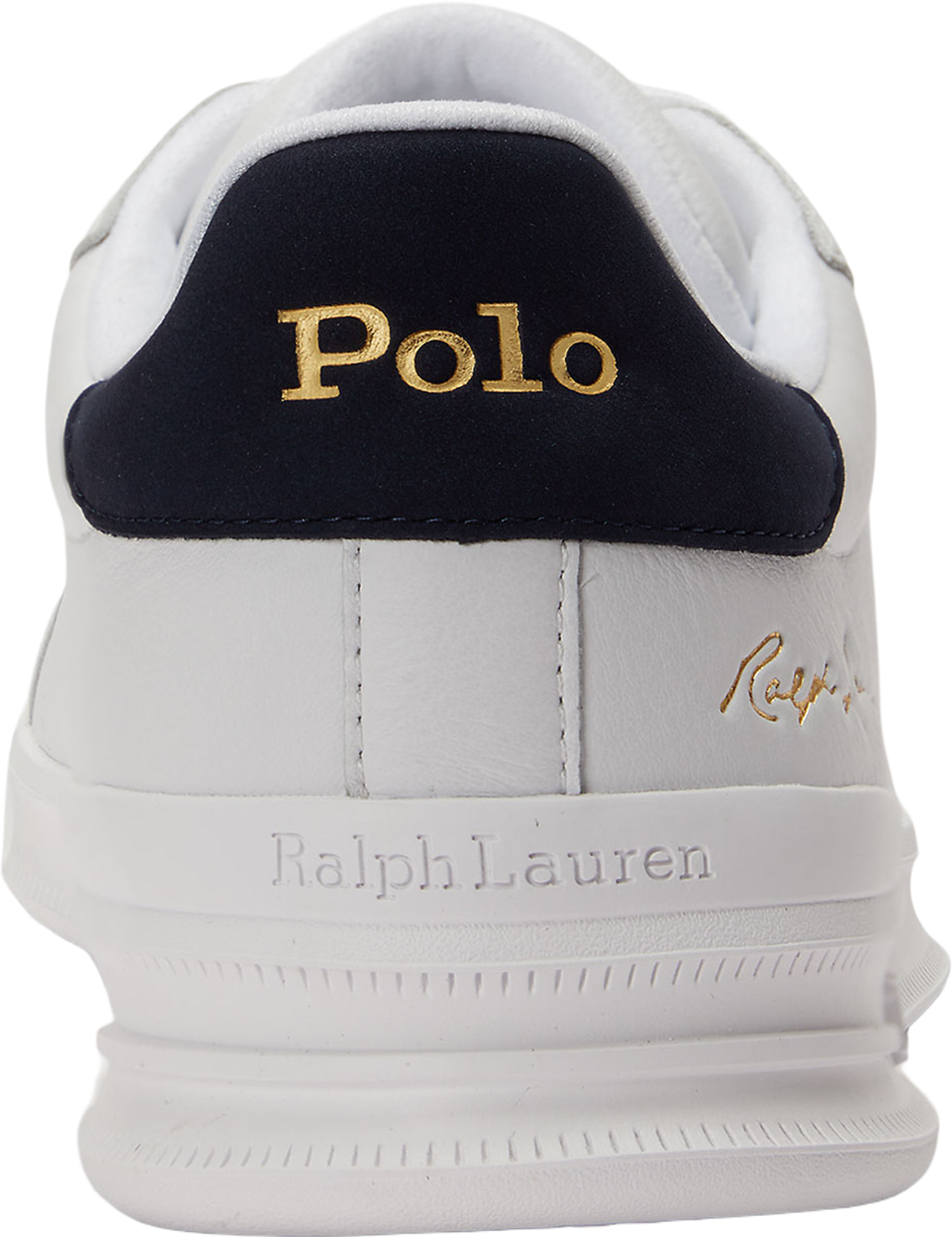 Heritage Court II Leather Sneaker, från Ralph Lauren, i färgen White/Hunter Navy. Klicka för att öppna bilden i stort format