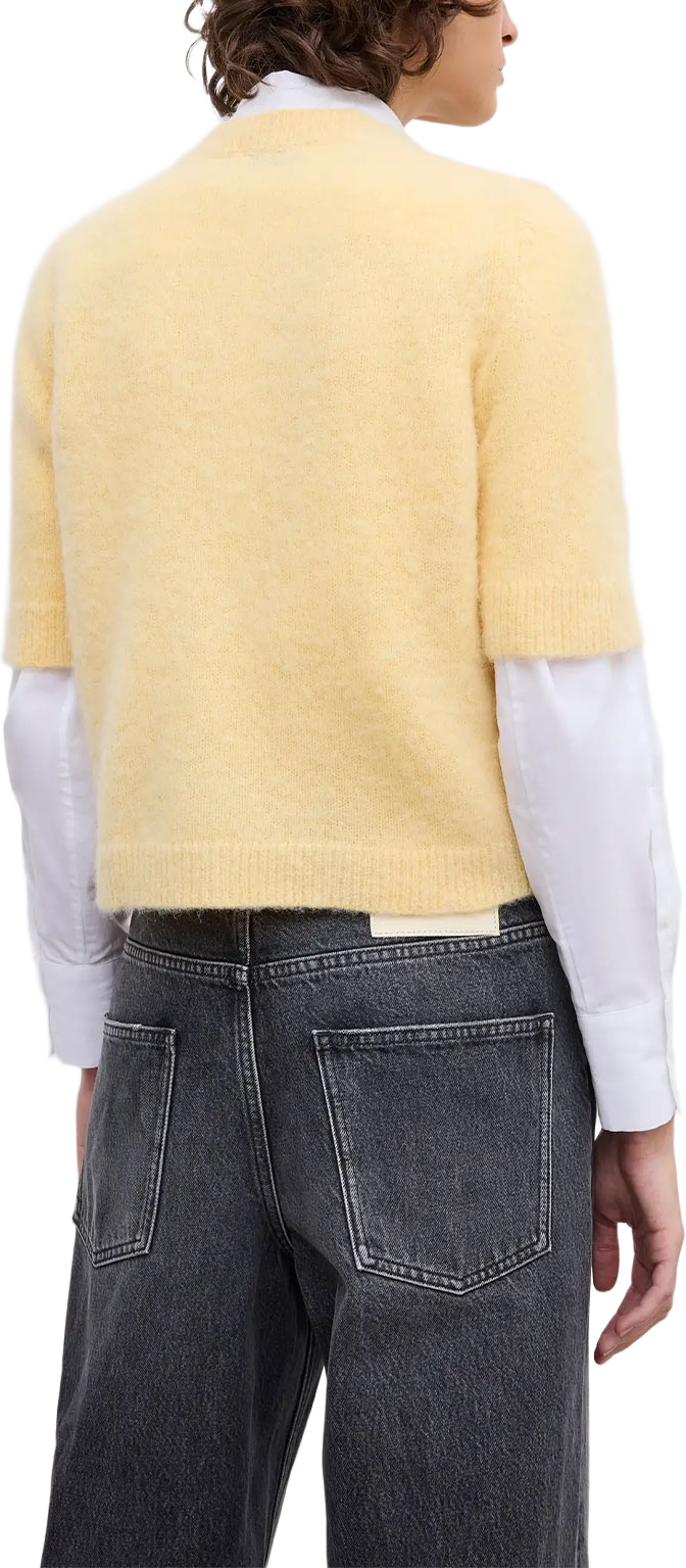BRUSHED CARDIGAN TOP, från Dagmar, i färgen Pale Yellow. Klicka för att öppna bilden i stort format