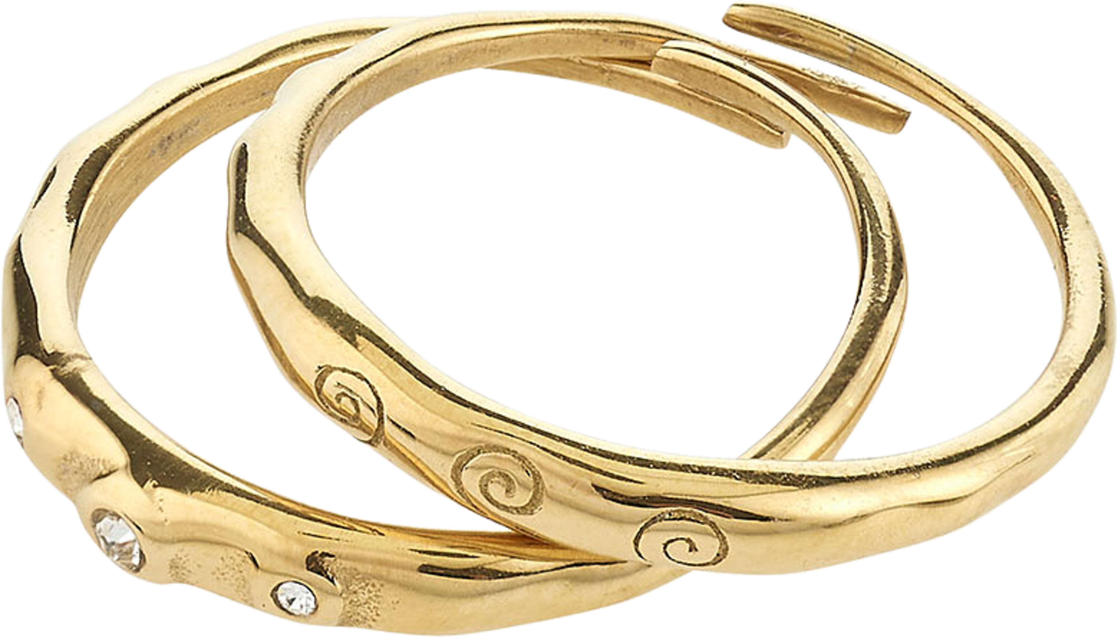 FIRE rings 2-in-1 set, gold-plated, från Pilgrim, i färgen Gold Plated. Klicka för att öppna bilden i stort format