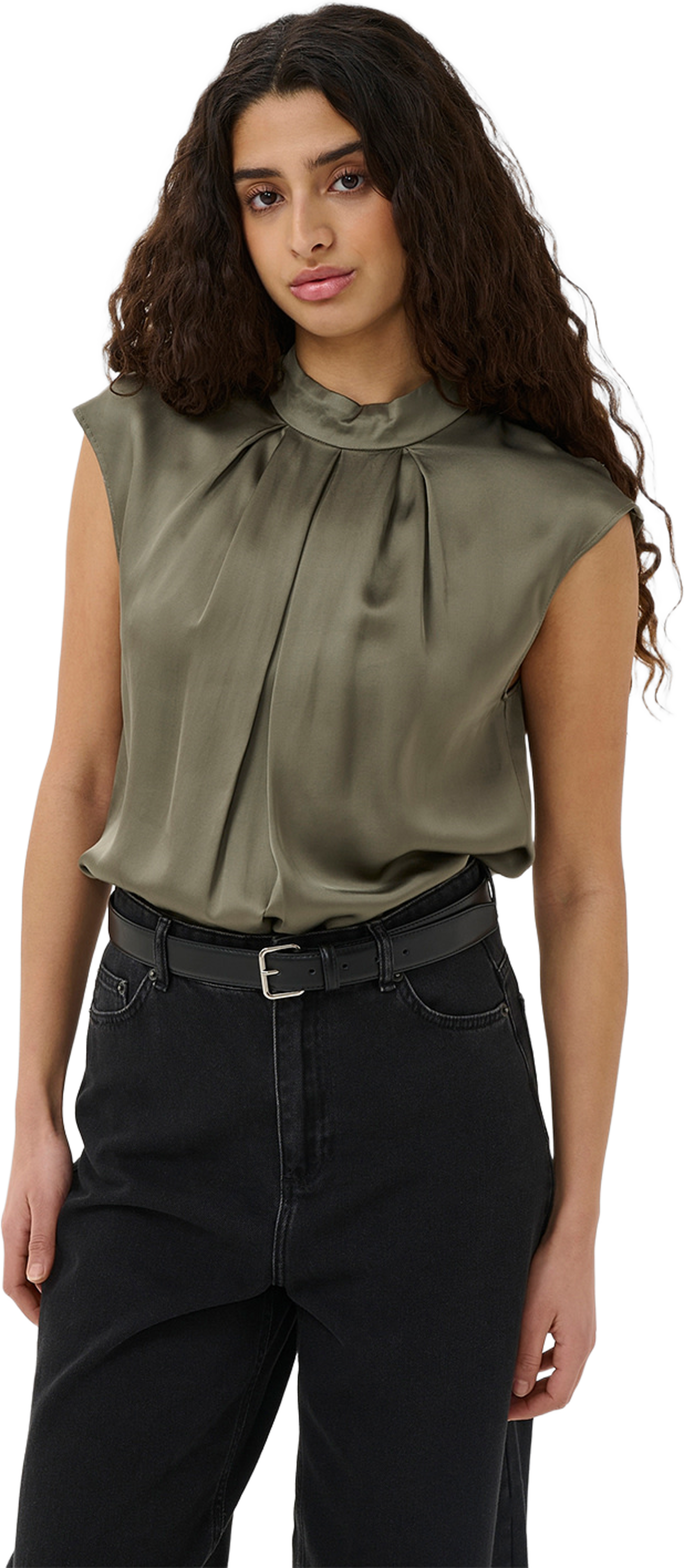 Balla Nixie Blouse, från Inwear, i färgen Dusty Olive. Klicka för att öppna bilden i stort format