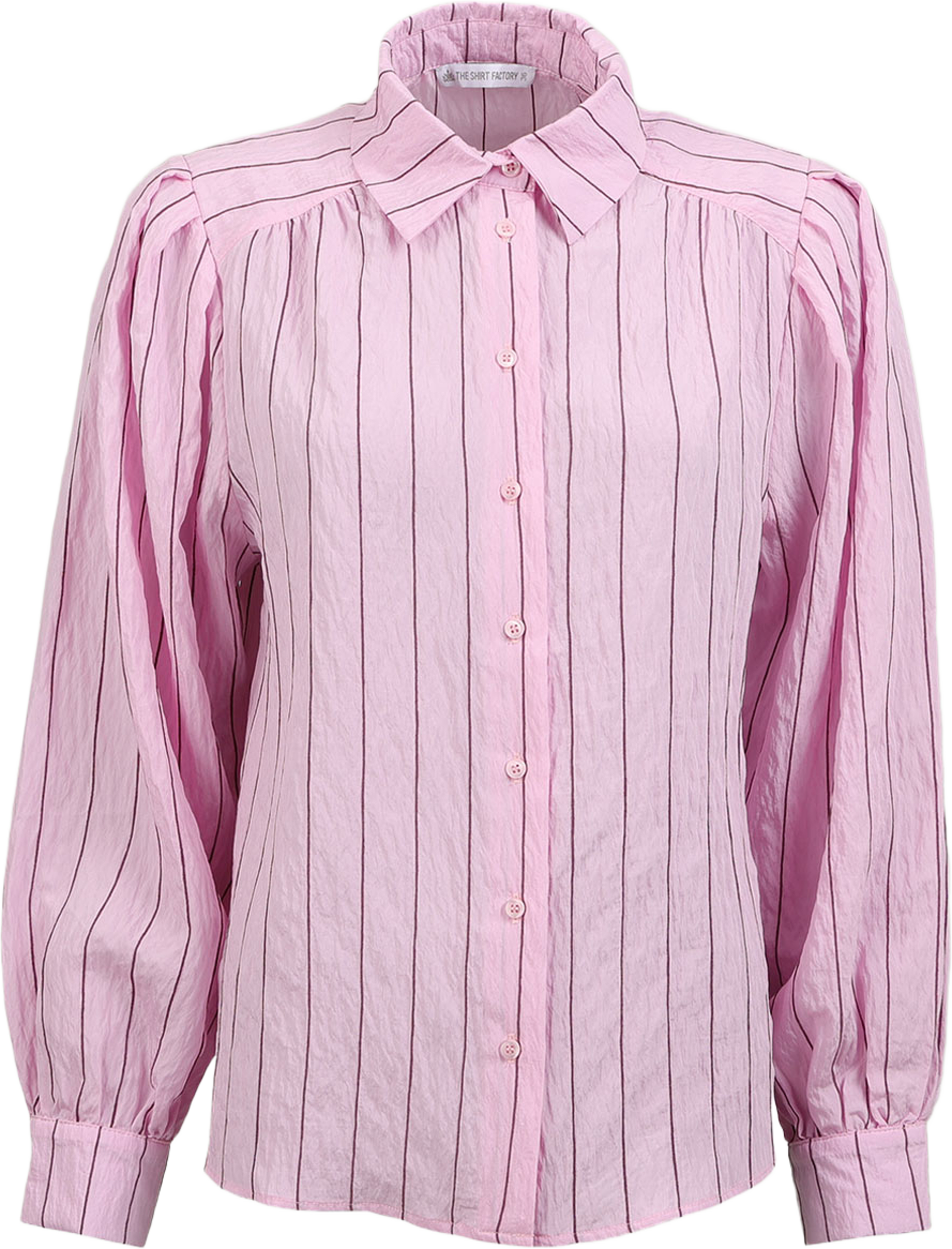 Skjorta Juliette Merlot Stripe, från The Shirt Factory, i färgen Pink. Klicka för att öppna bilden i stort format