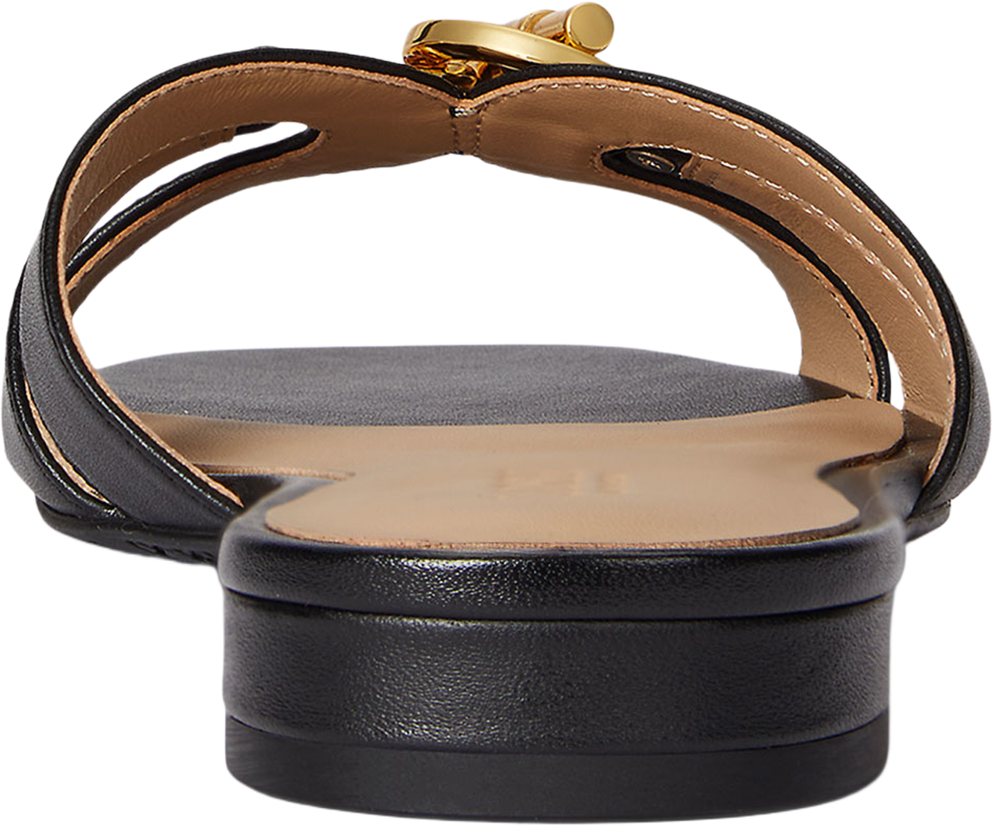 Blaike Nappa Leather Slide Sandal, från Lauren Ralph Lauren, i färgen Black. Klicka för att öppna bilden i stort format