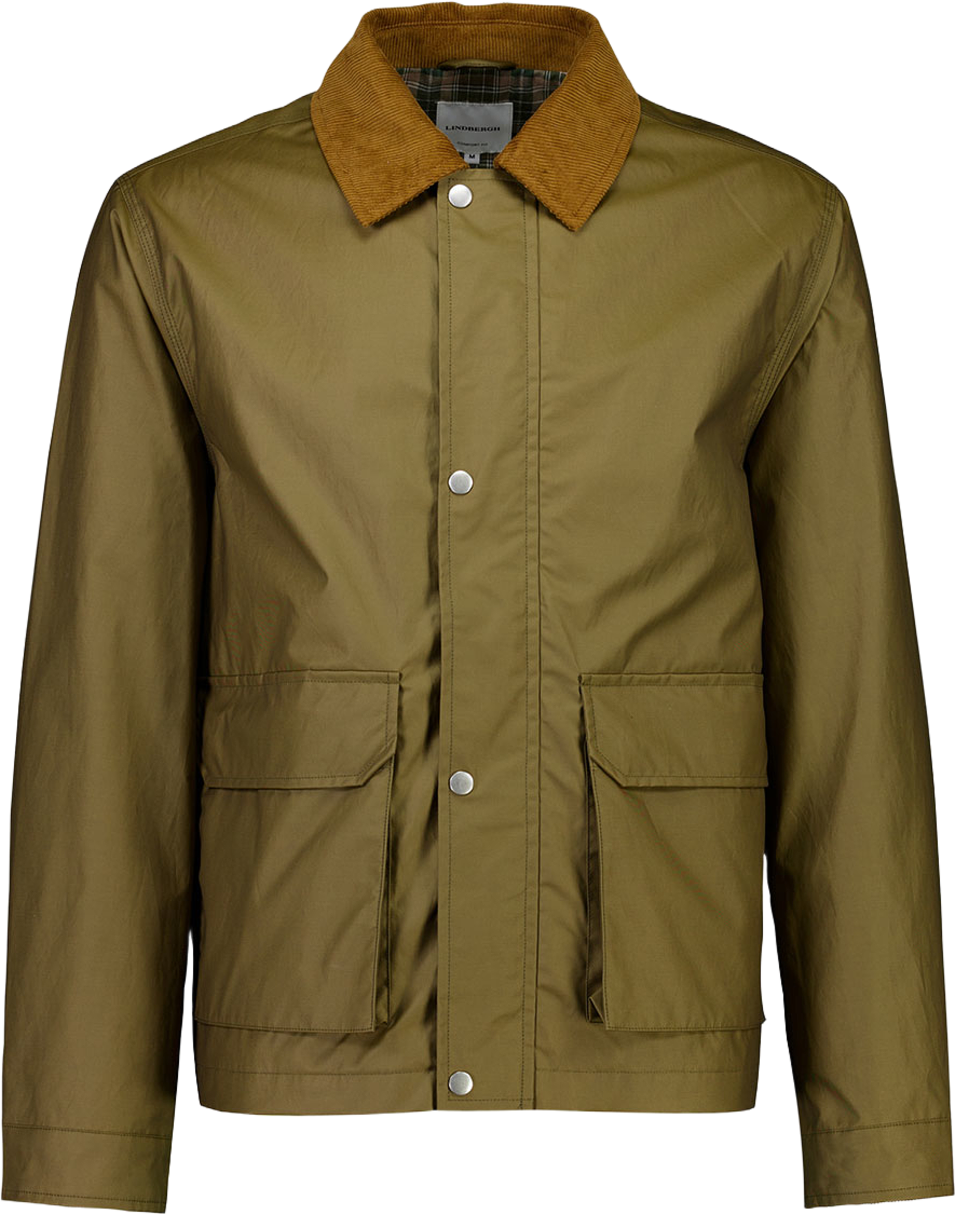 Field jacket with corduroy collar Jacket, från Lindbergh, i färgen Dk Army. Klicka för att öppna bilden i stort format