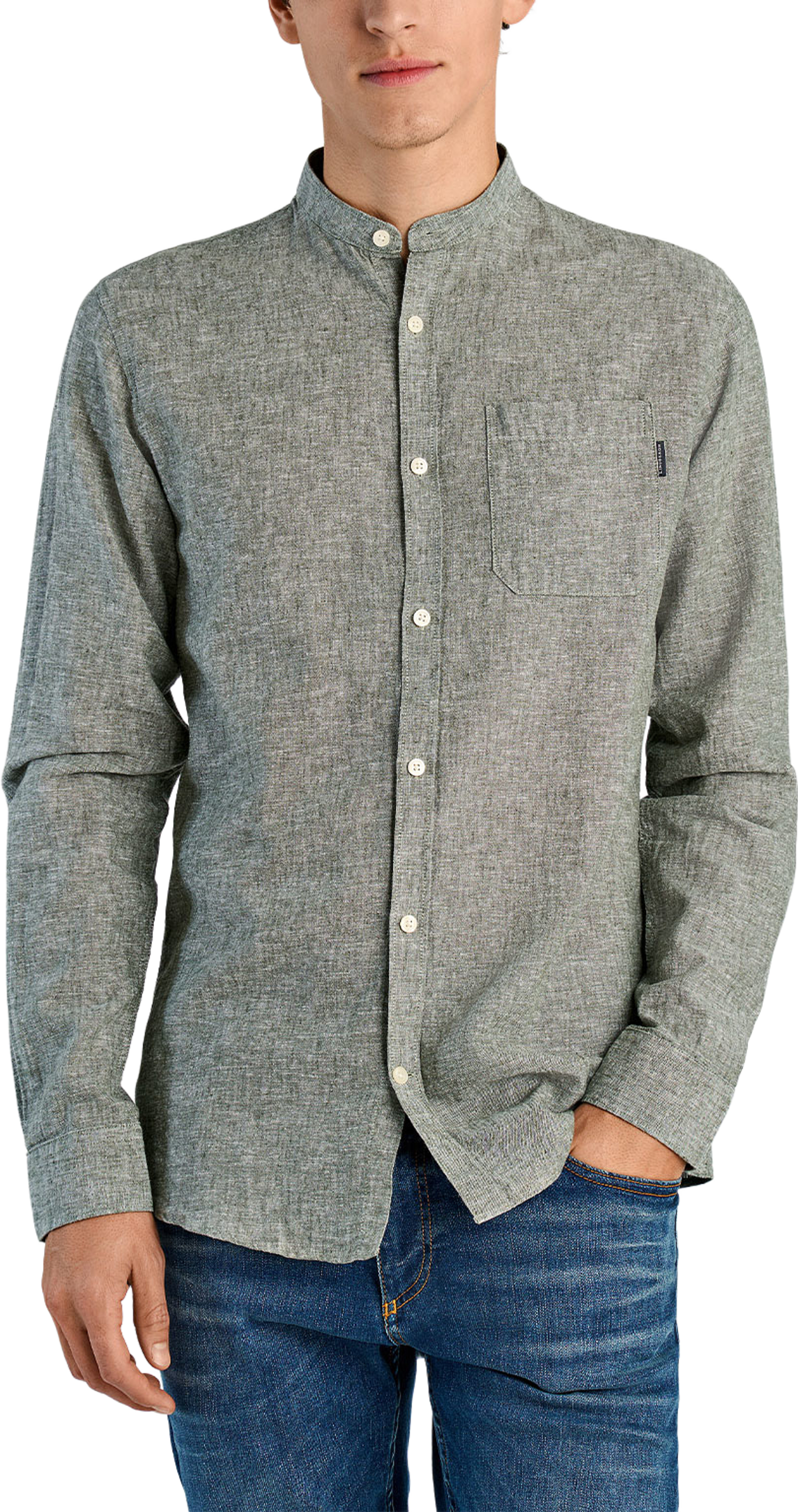 Lindbergh Cotton/linen Shirt L/S, från Lindbergh, i färgen Army. Klicka för att öppna bilden i stort format