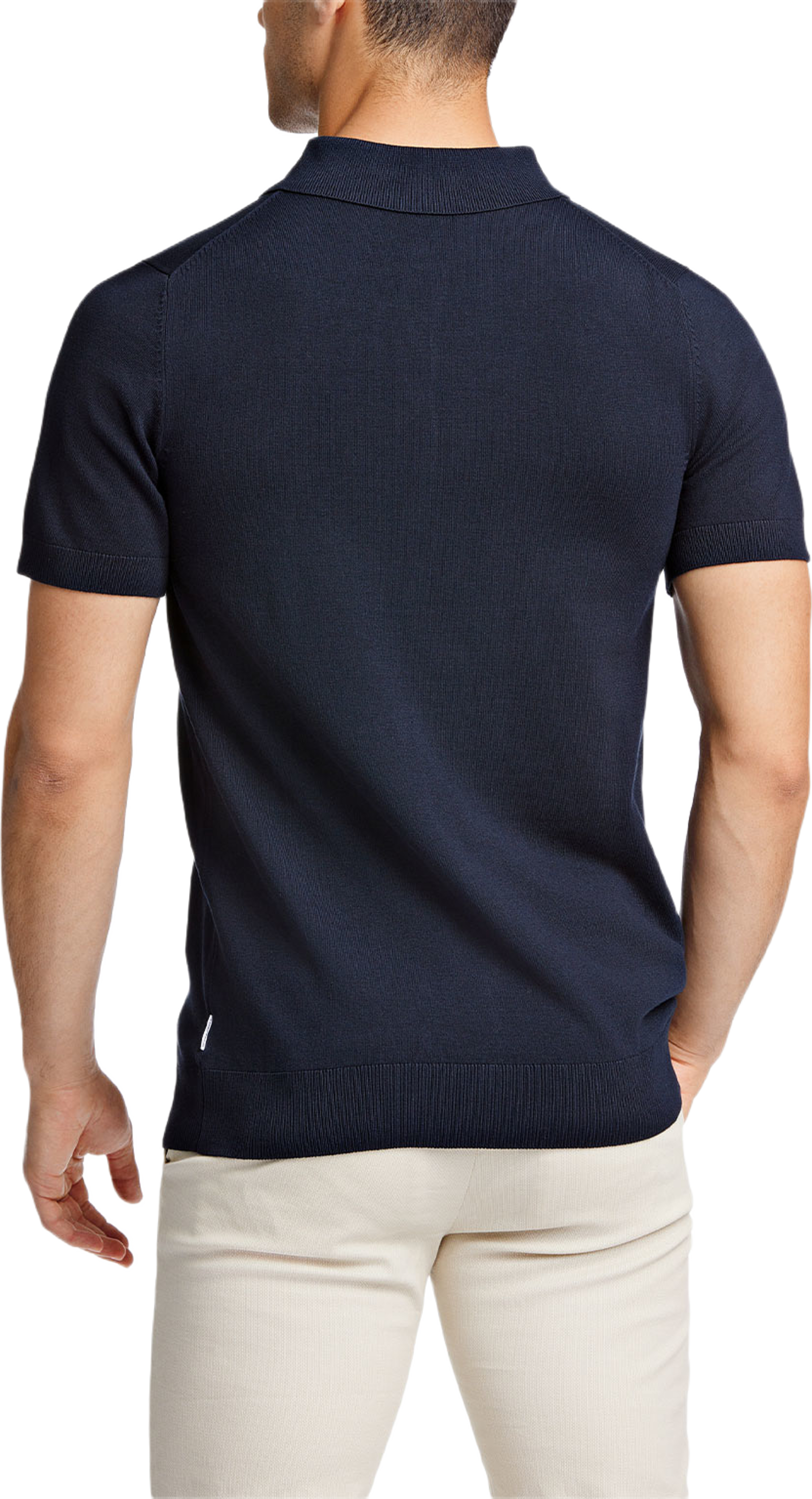Ecovero S/S polo Knit, från Lindbergh, i färgen Navy. Klicka för att öppna bilden i stort format
