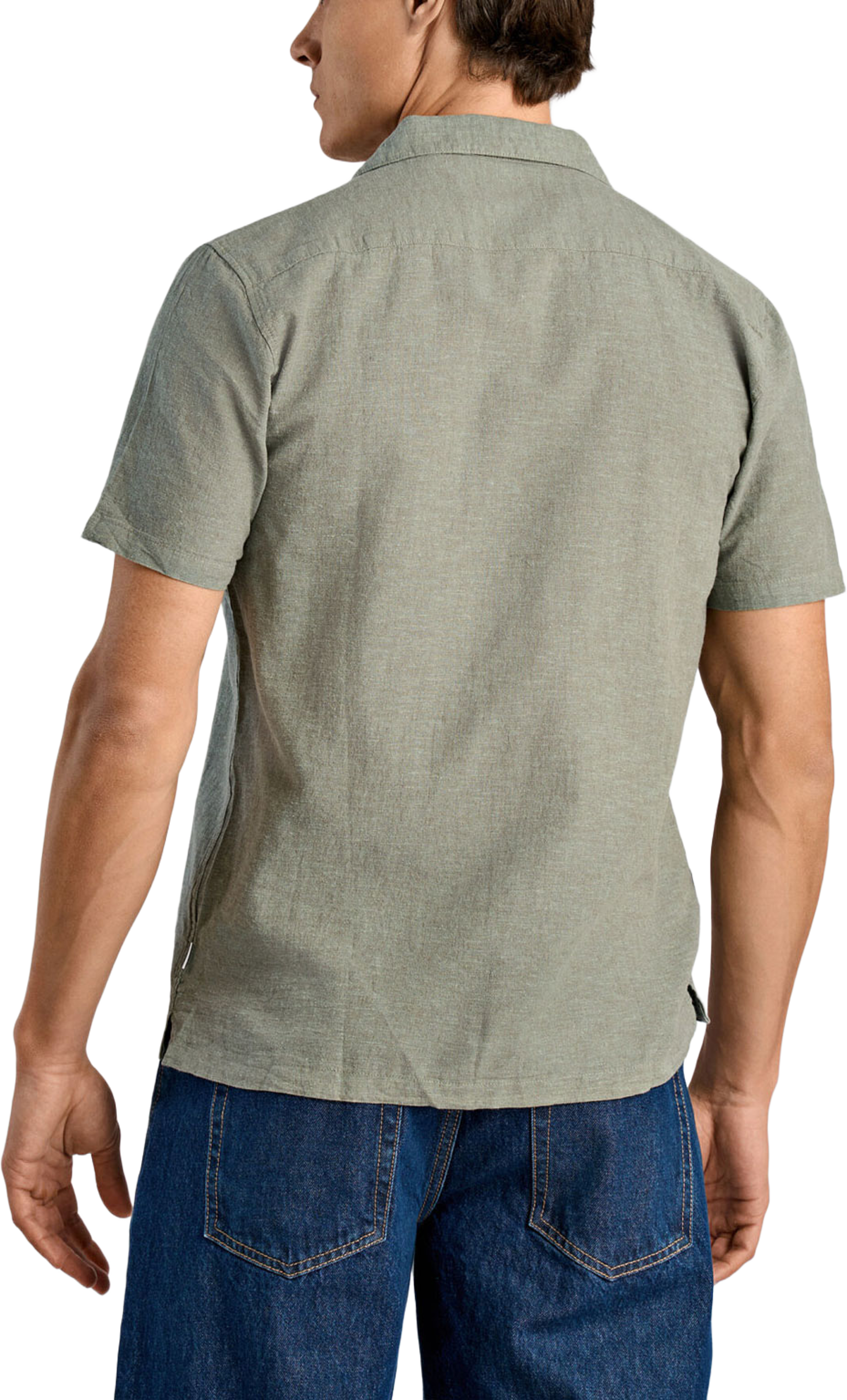 Casual Linen Blend Resort S/S, från Lindbergh, i färgen Faded Green. Klicka för att öppna bilden i stort format