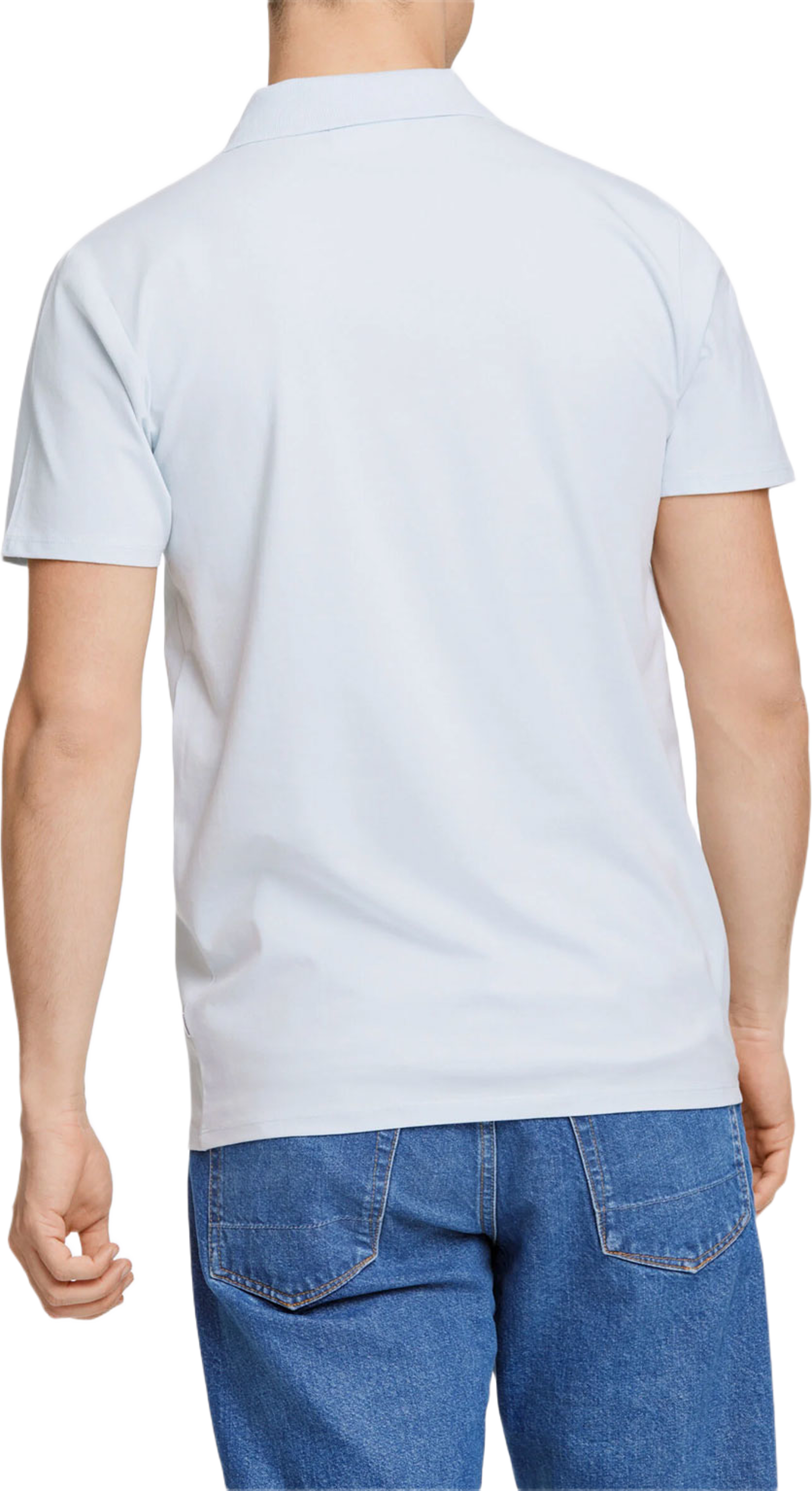 Stretch polo shirt S/S Polo, från Lindbergh, i färgen Pastel Blue. Klicka för att öppna bilden i stort format