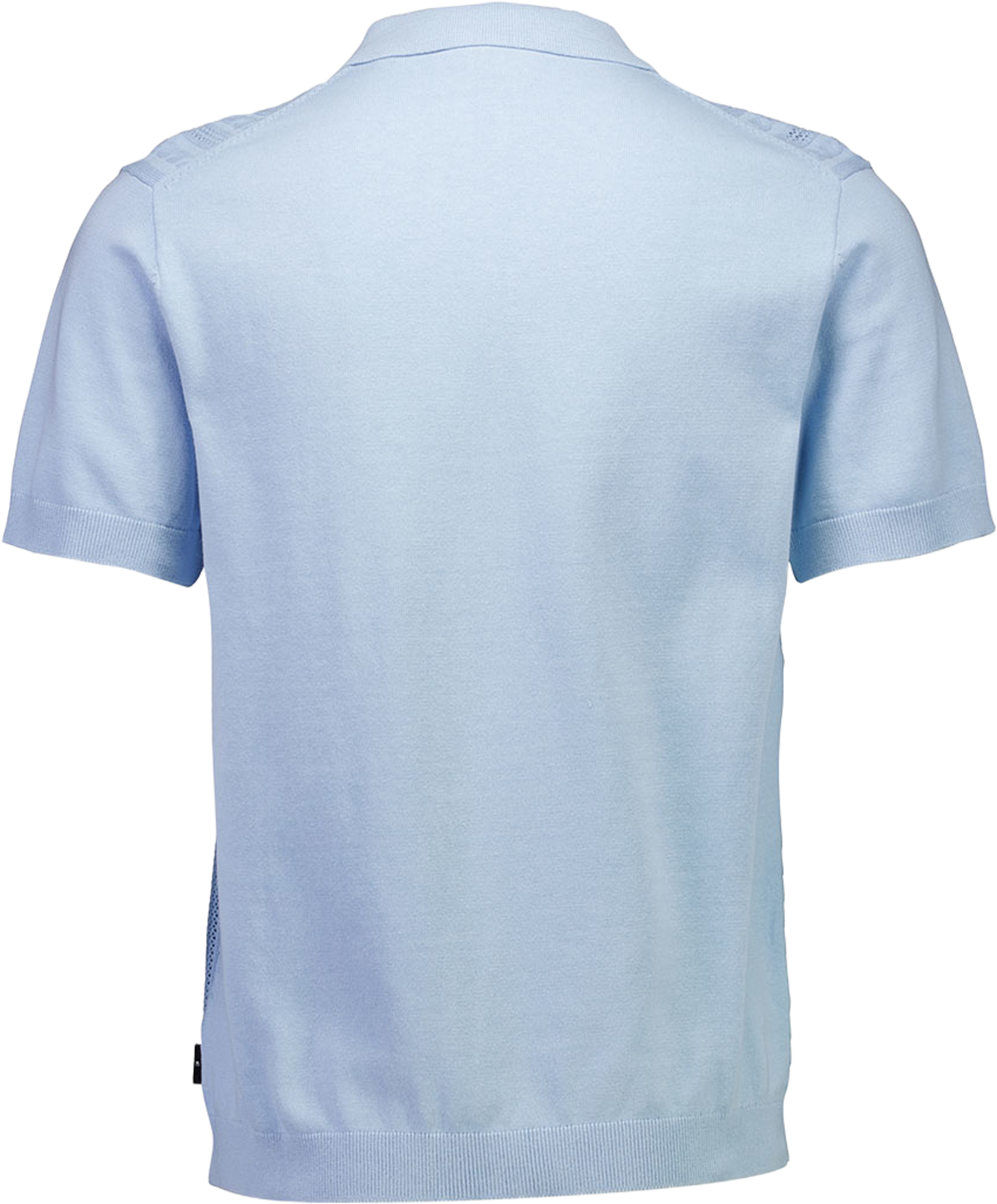 Knitted S/S cable v-neck polo Knit, från Lindbergh, i färgen Sky Blue. Klicka för att öppna bilden i stort format