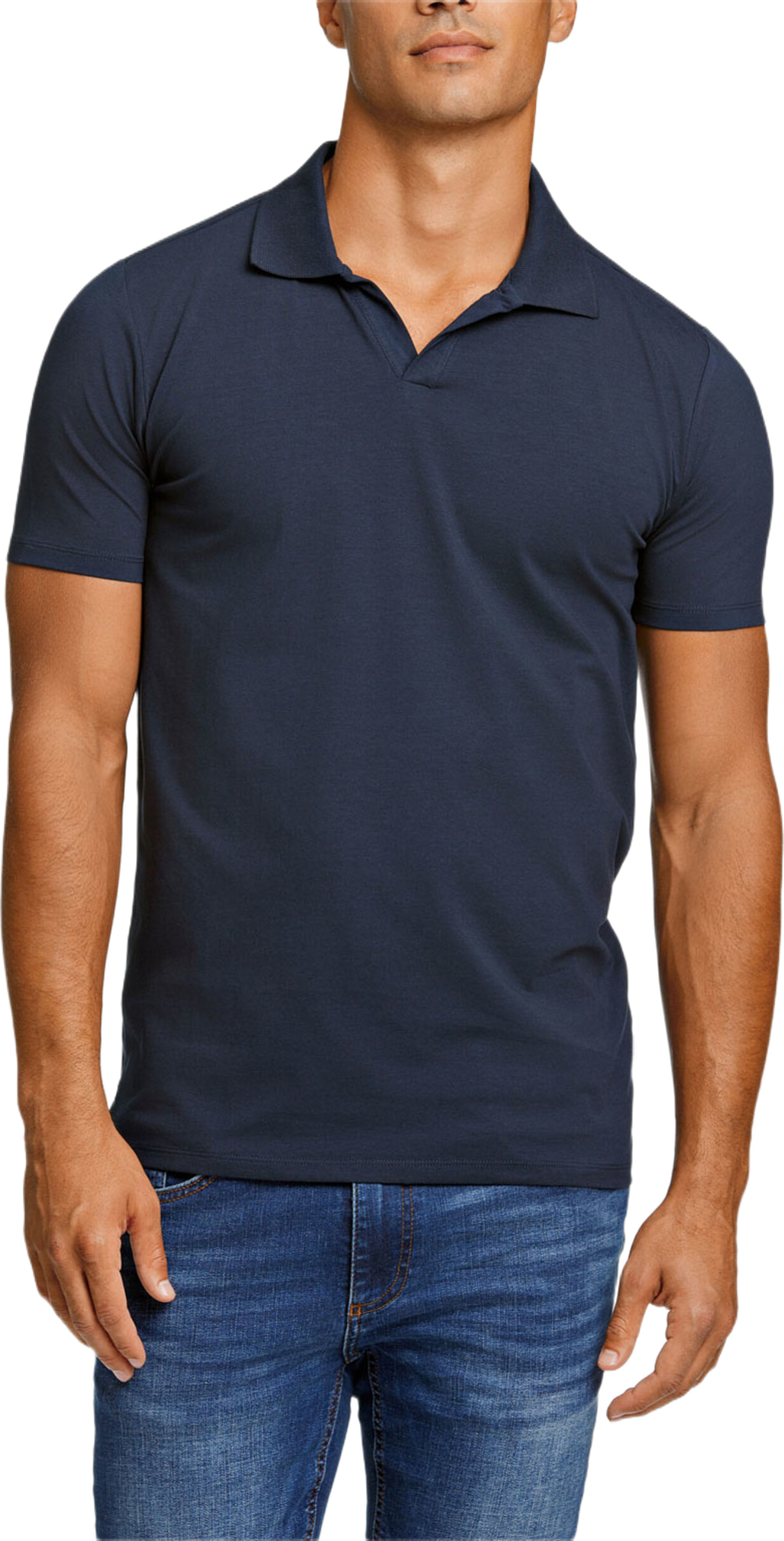 Stretch polo shirt S/S Polo, från Lindbergh, i färgen Navy. Klicka för att öppna bilden i stort format