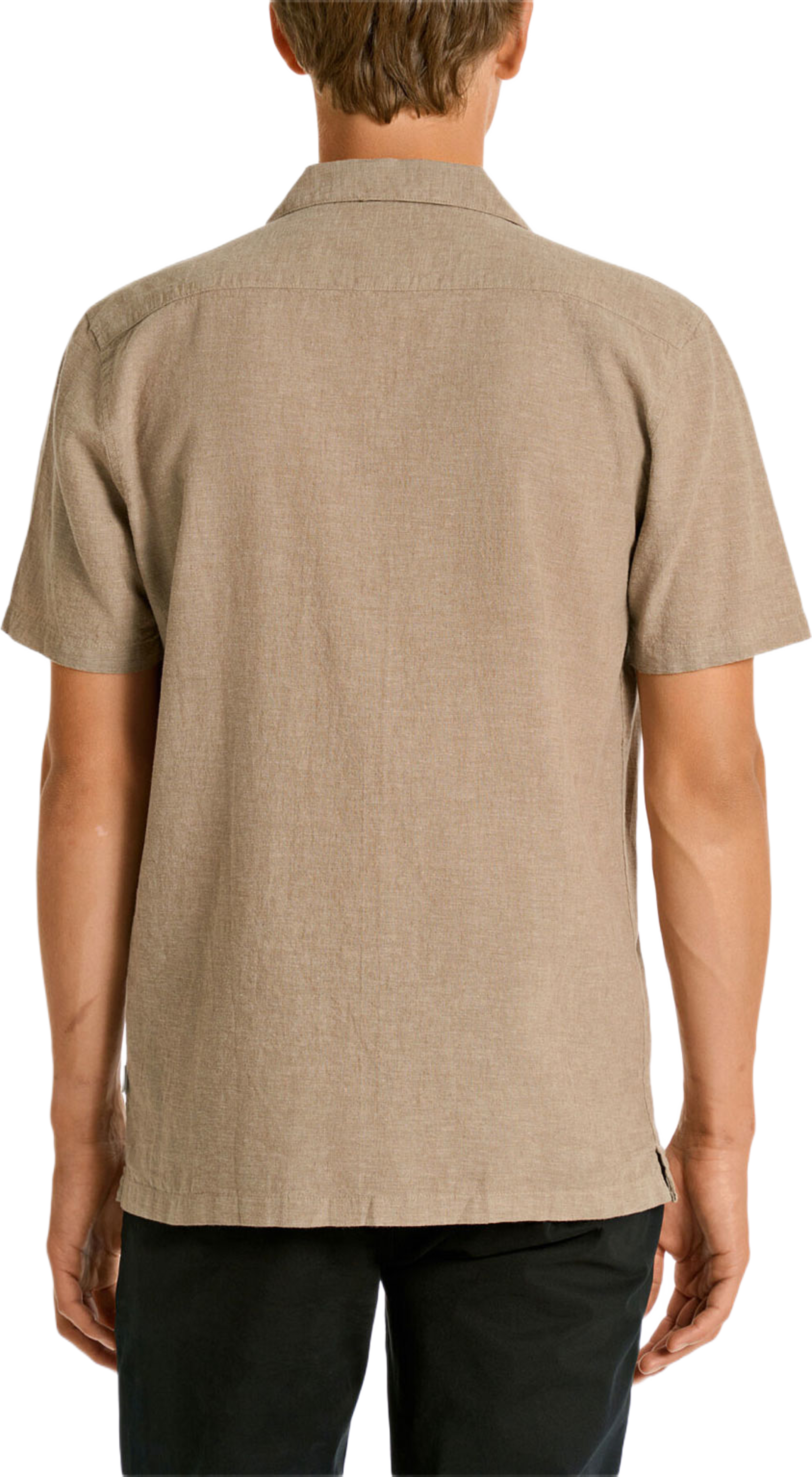 Casual Linen Blend Resort S/S, från Lindbergh, i färgen Mid Stone. Klicka för att öppna bilden i stort format