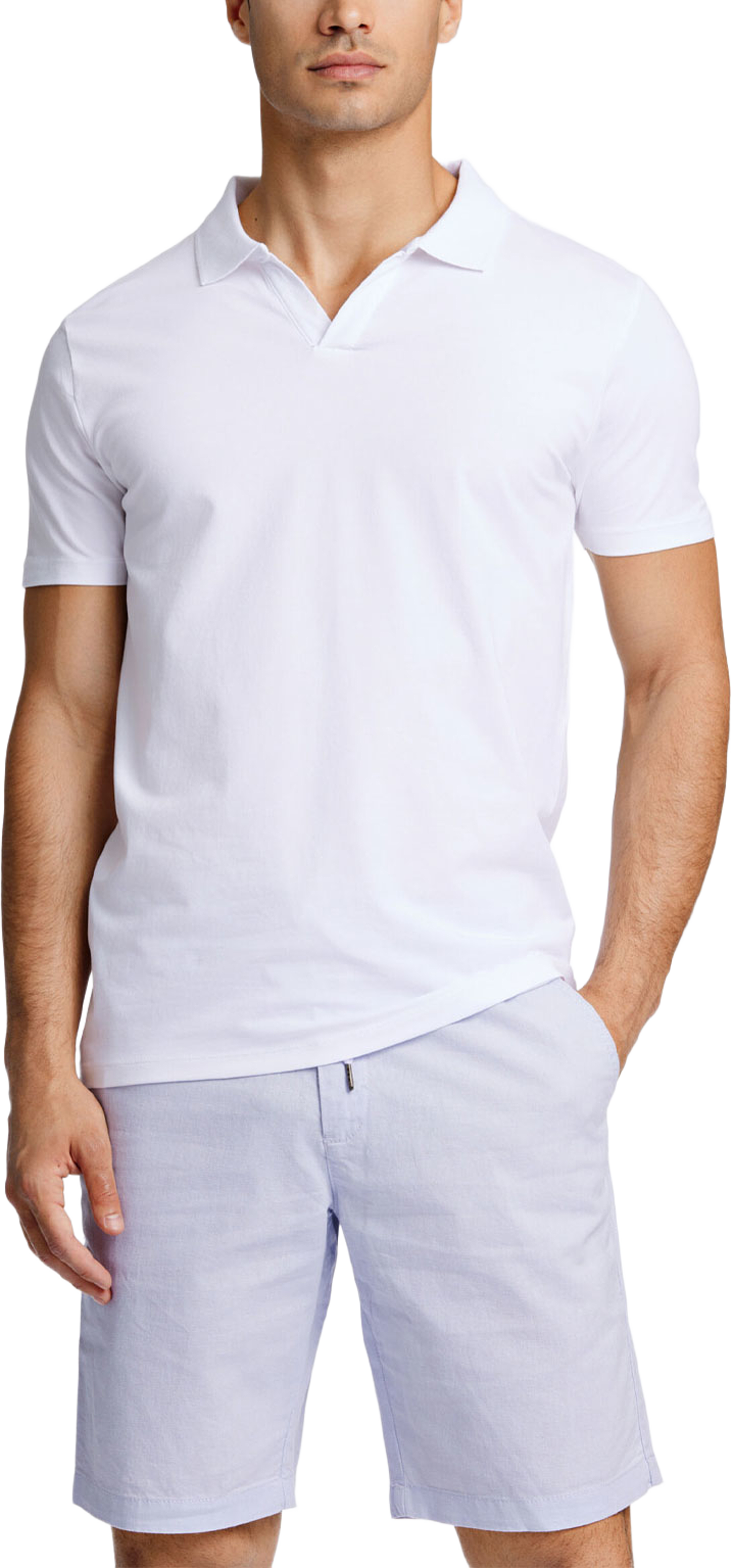 Stretch polo shirt S/S Polo, från Lindbergh, i färgen White. Klicka för att öppna bilden i stort format