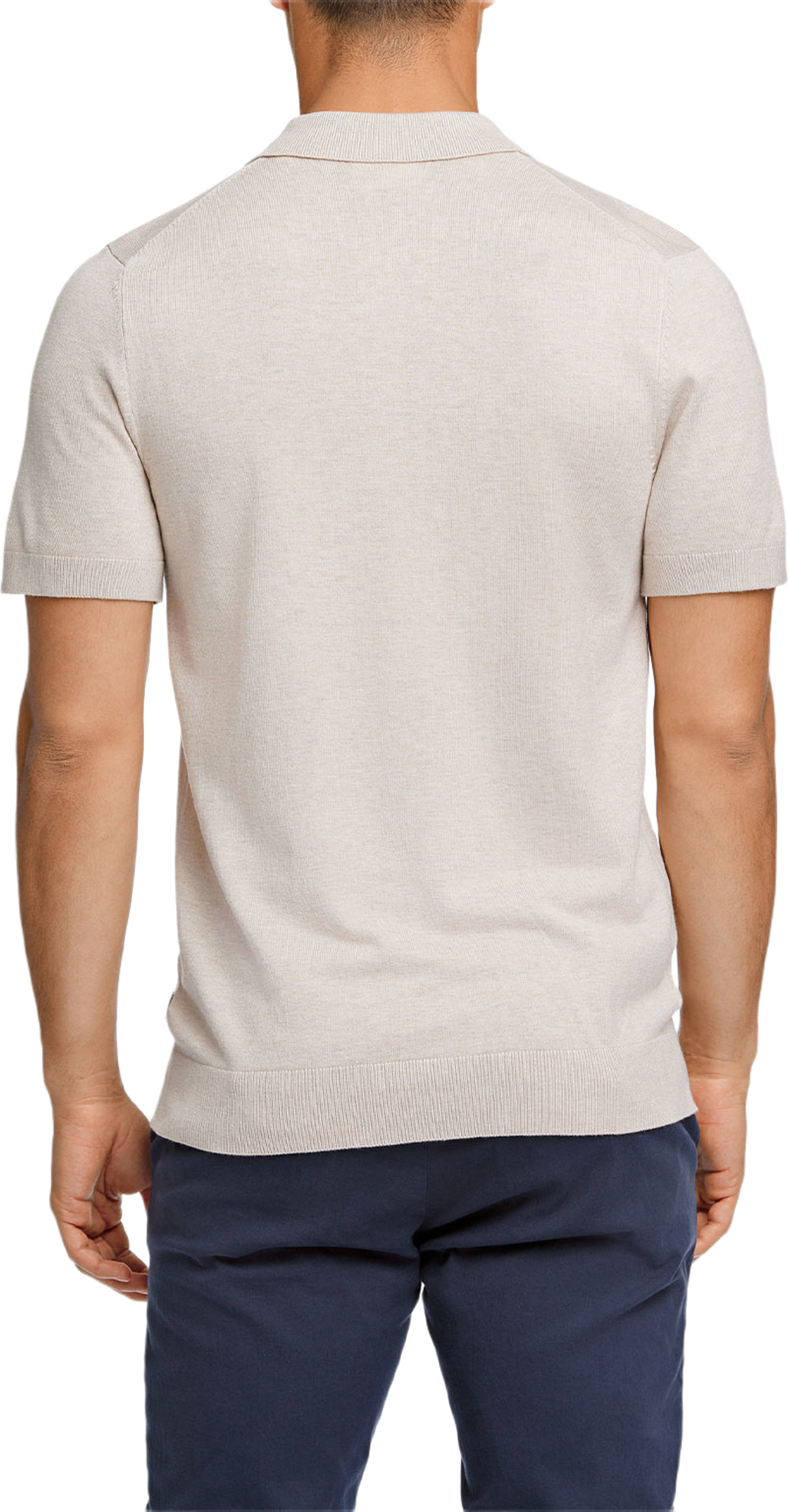 Ecovero S/S polo Knit, från Lindbergh, i färgen Off White Mel. Klicka för att öppna bilden i stort format