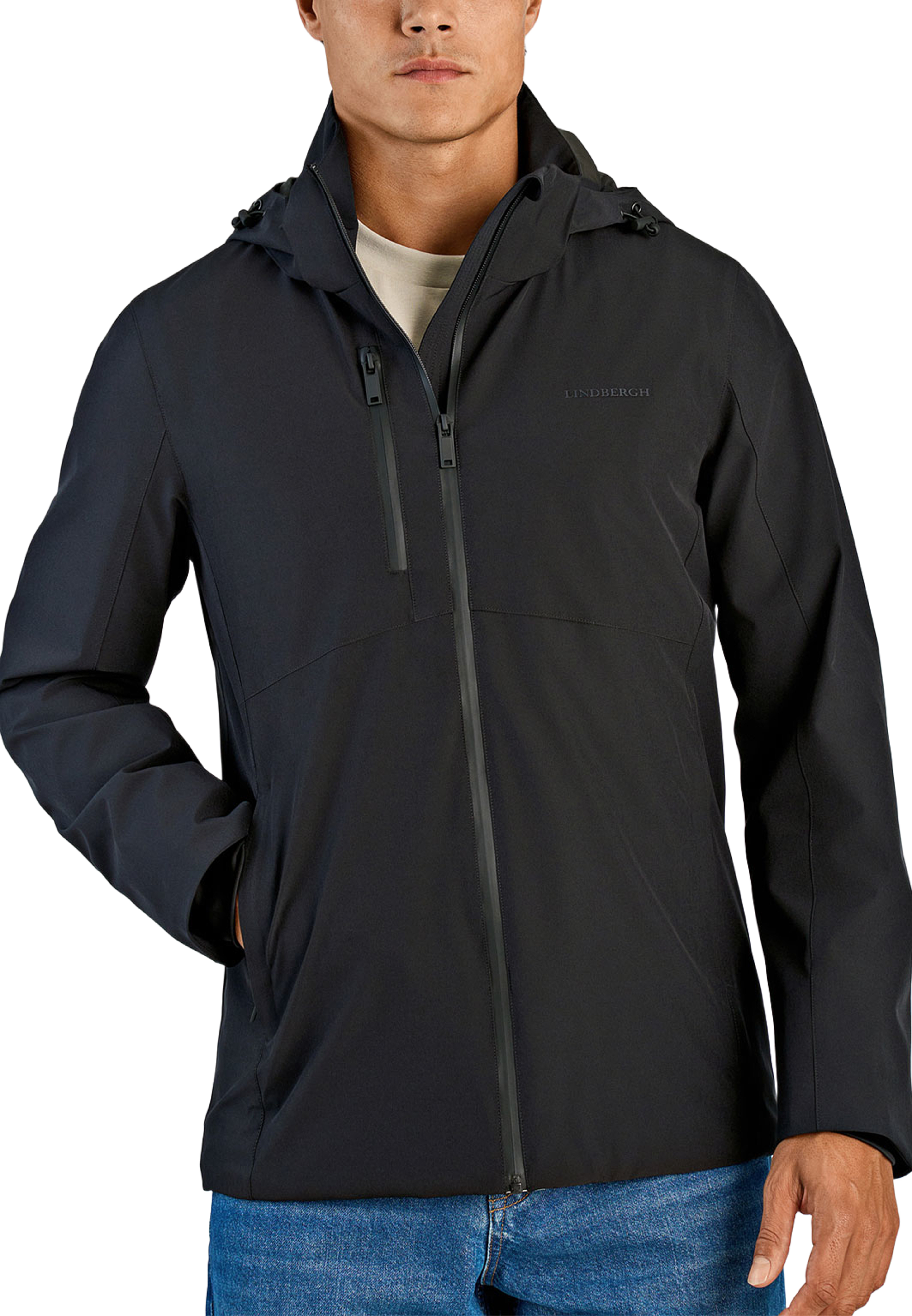 Short parka Jacket, från Lindbergh, i färgen Navy. Klicka för att öppna bilden i stort format