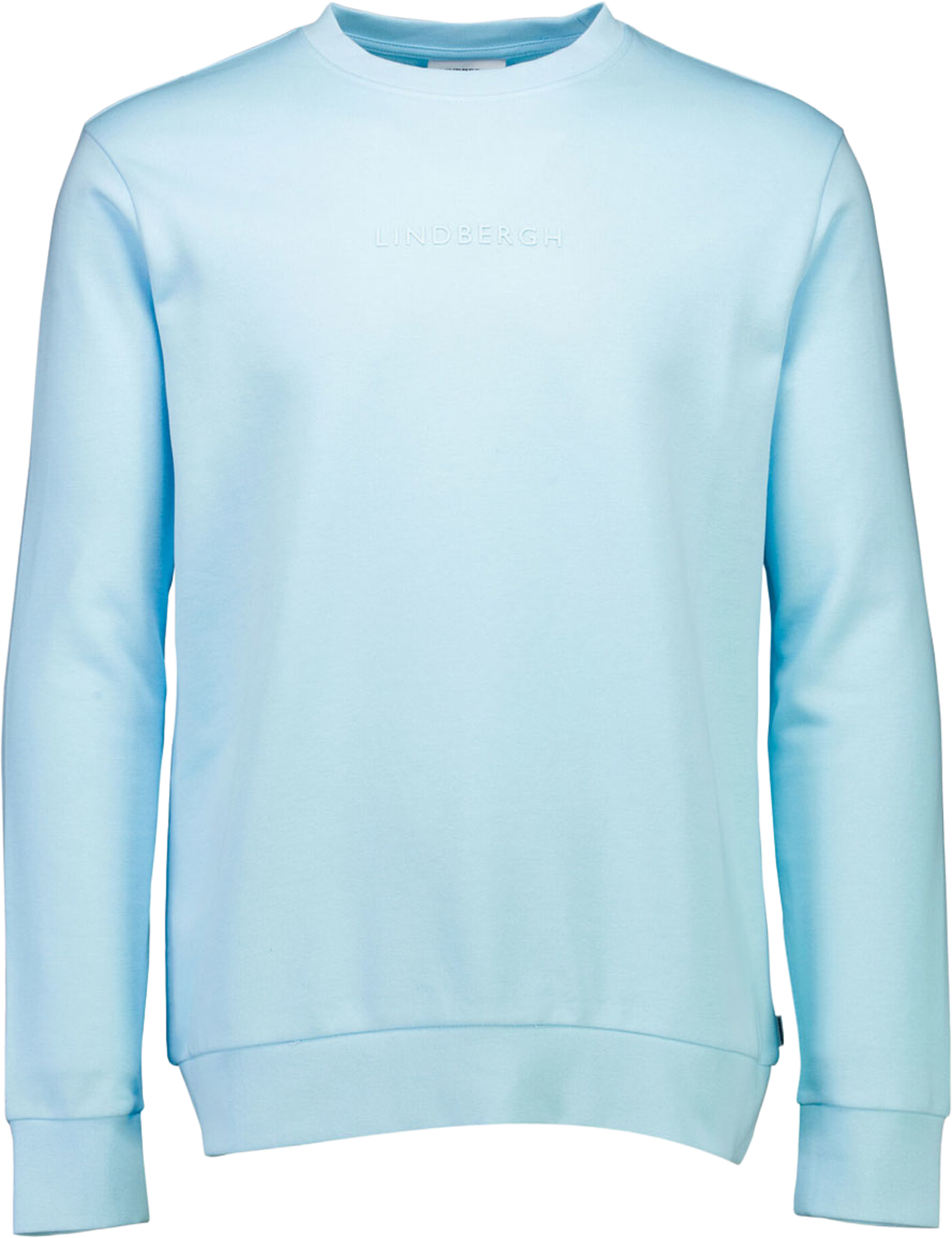 Logo Chest Print O-Neck Sweat, från Lindbergh, i färgen Blue Breeze. Klicka för att öppna bilden i stort format