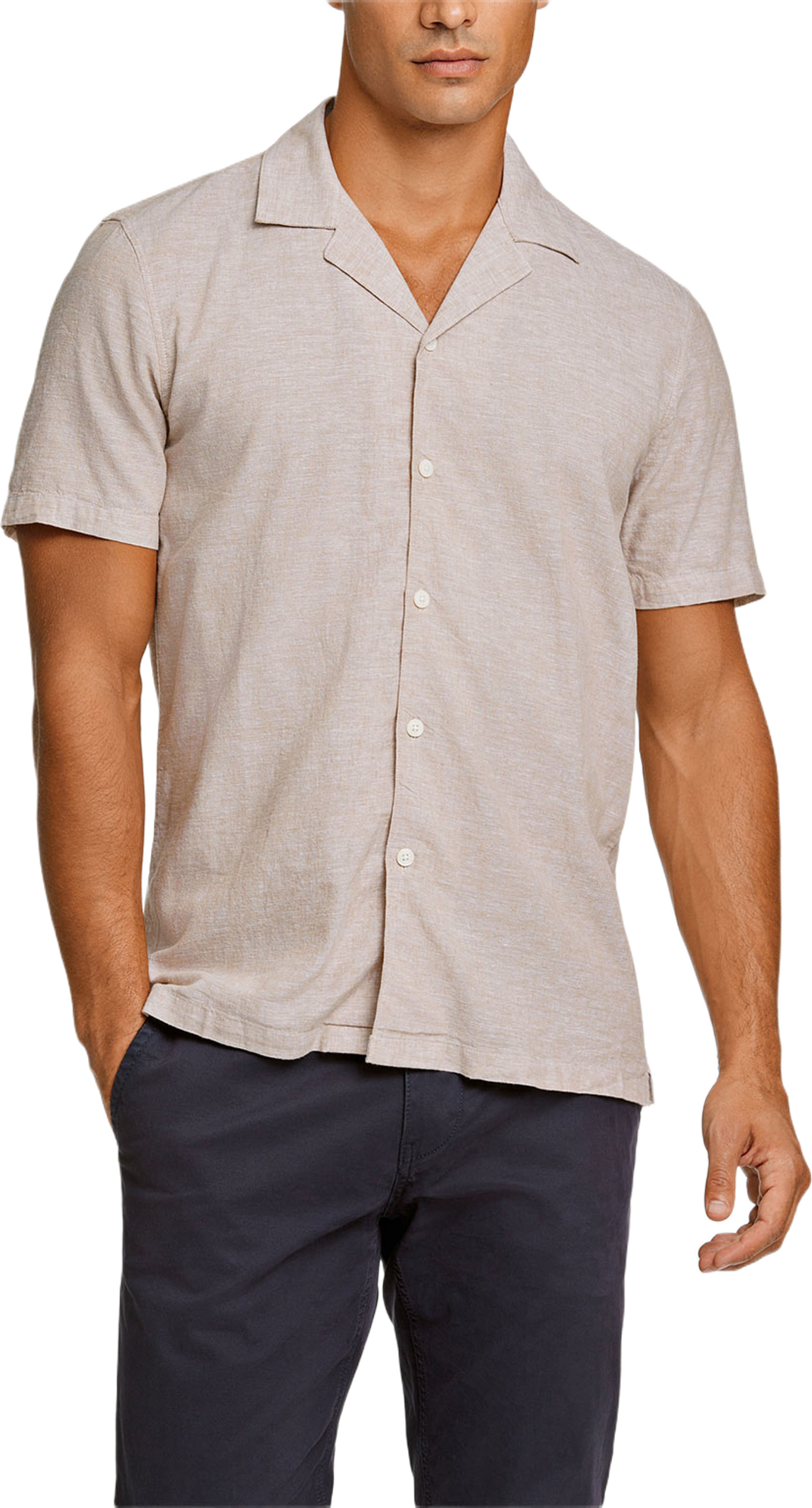 Casual Linen Blend Resort S/S, från Lindbergh, i färgen Sand. Klicka för att öppna bilden i stort format