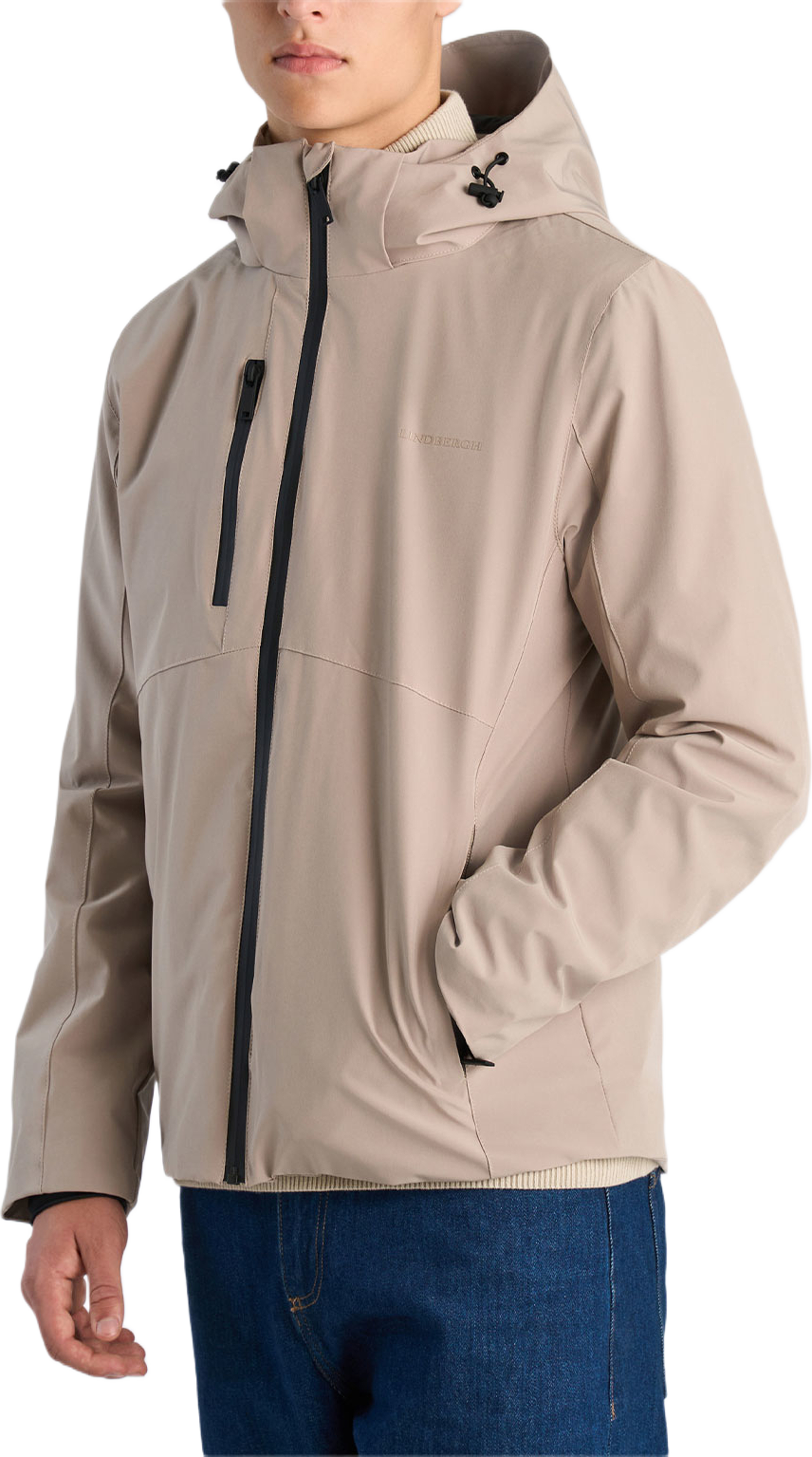 Short parka Jacket, från Lindbergh, i färgen Stone. Klicka för att öppna bilden i stort format